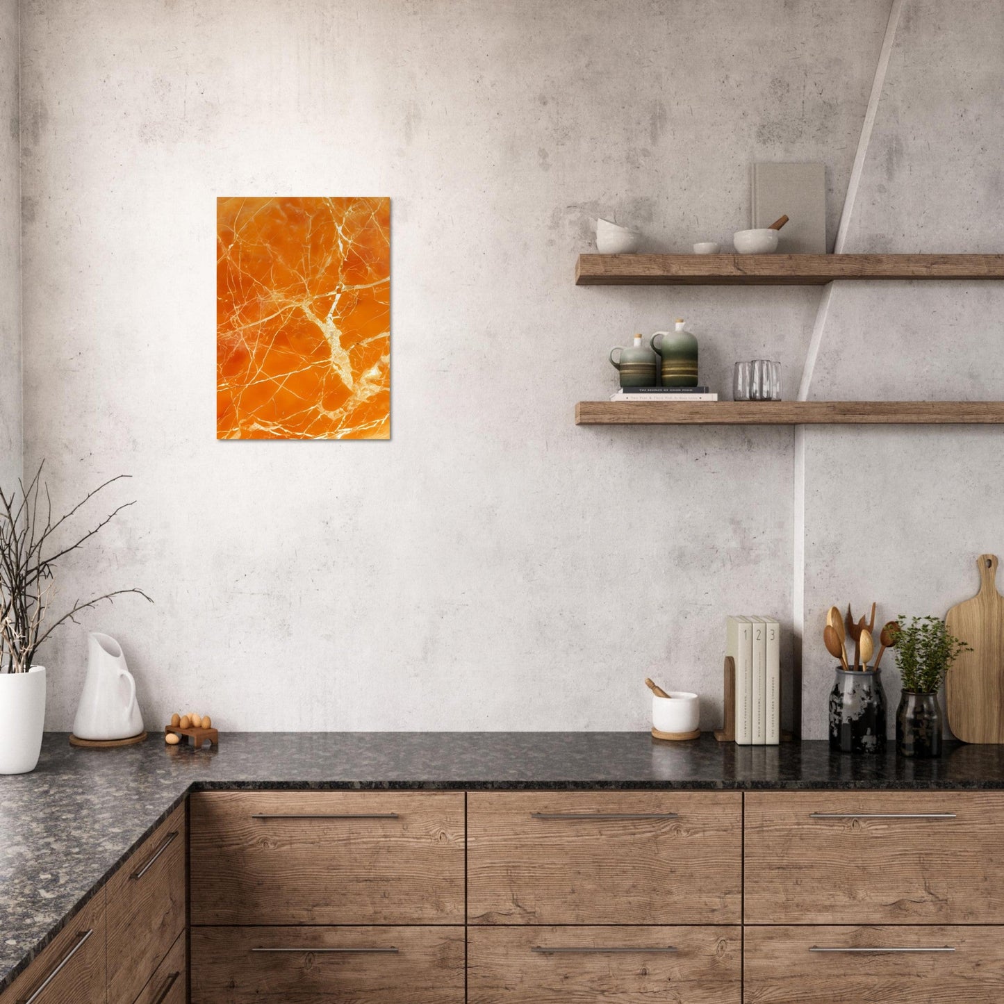 Marble 'Orange' - Premium Matte Paper Poster
