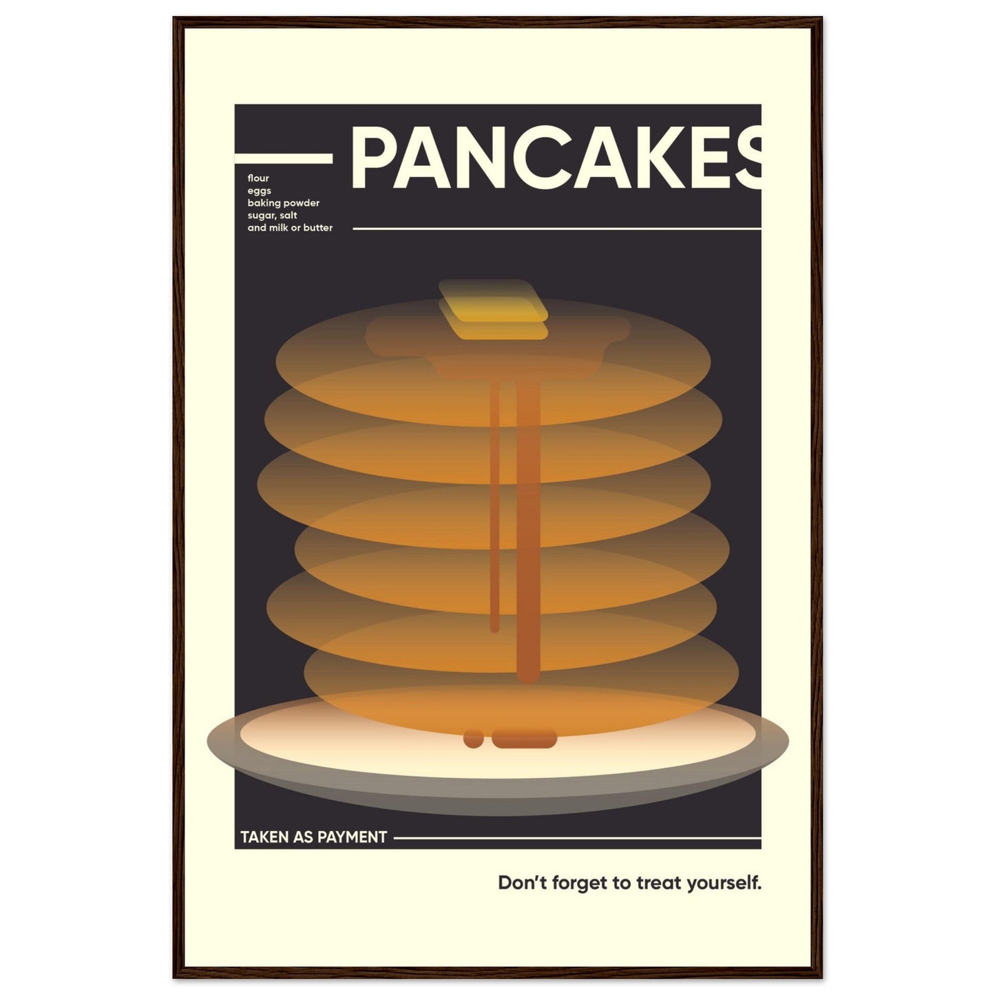 Pancakes - Premium Matte Paper Wooden Framed Poster