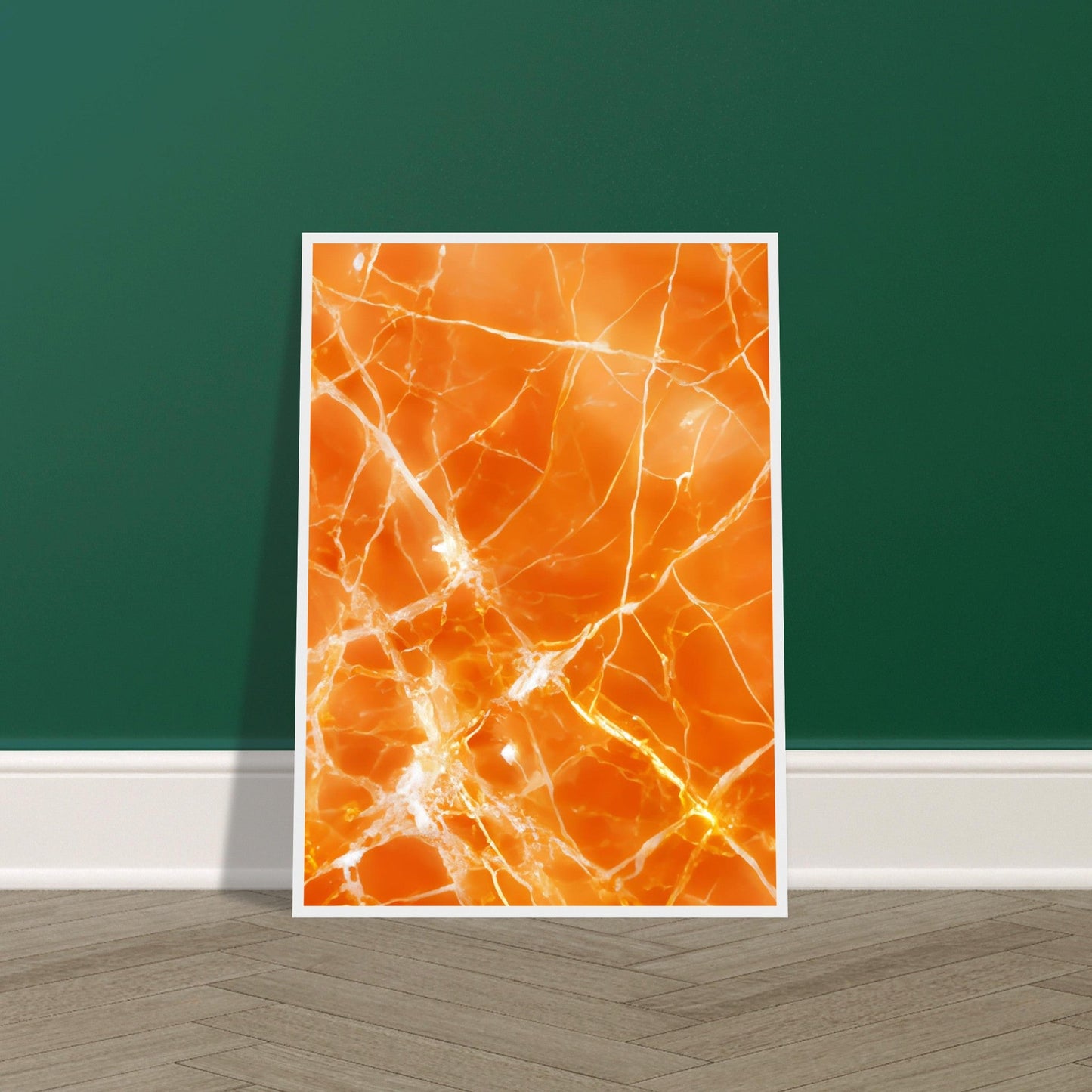 Marble 'Orange' II - Premium Matte Paper Wooden Framed Poster