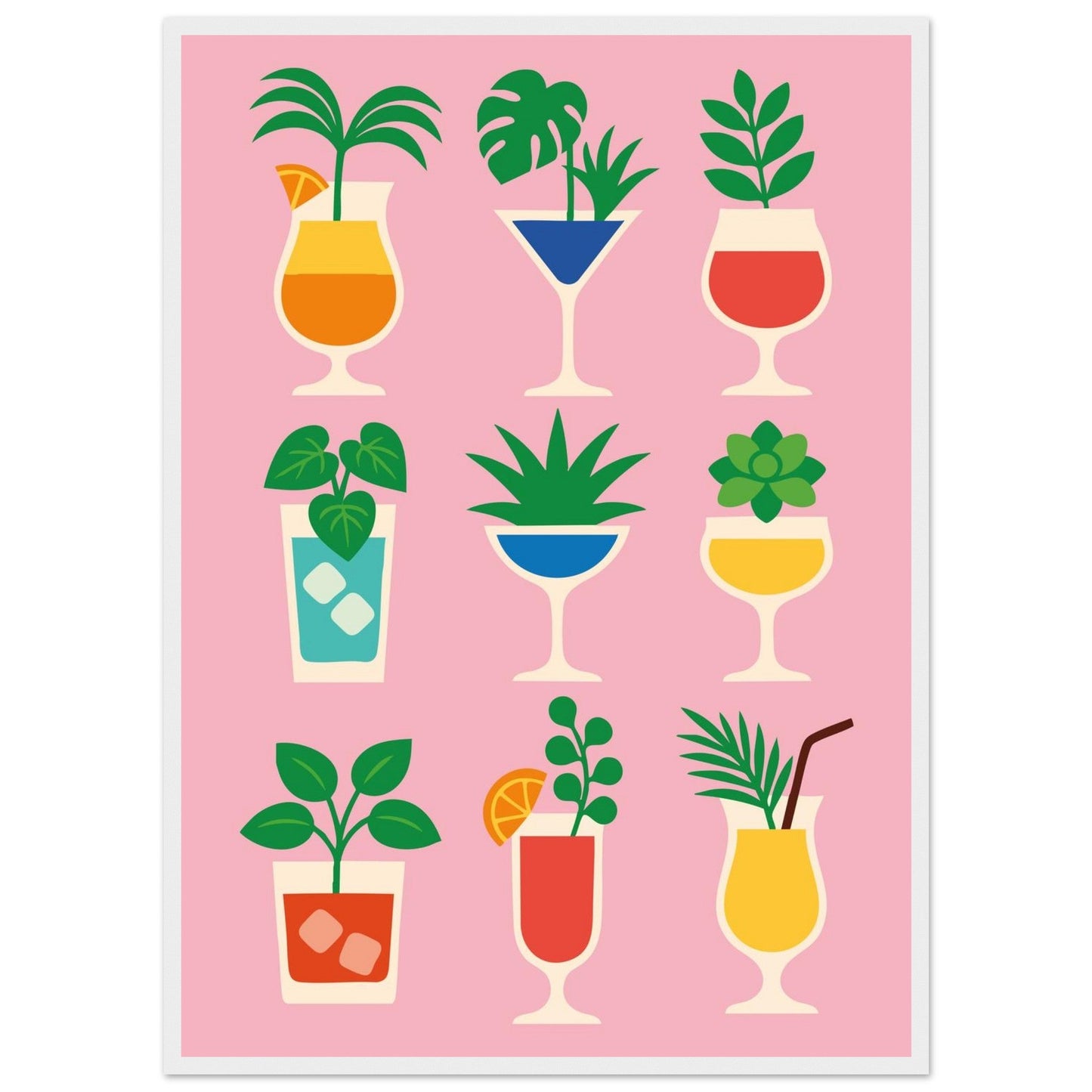 Cocktail Jungle   - Premium Matte Paper Wooden Framed Poster