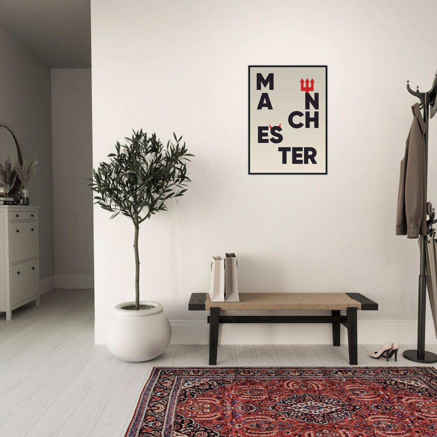 Cities/ Places 'Manchester' - Premium Matte Paper Wooden Framed Poster