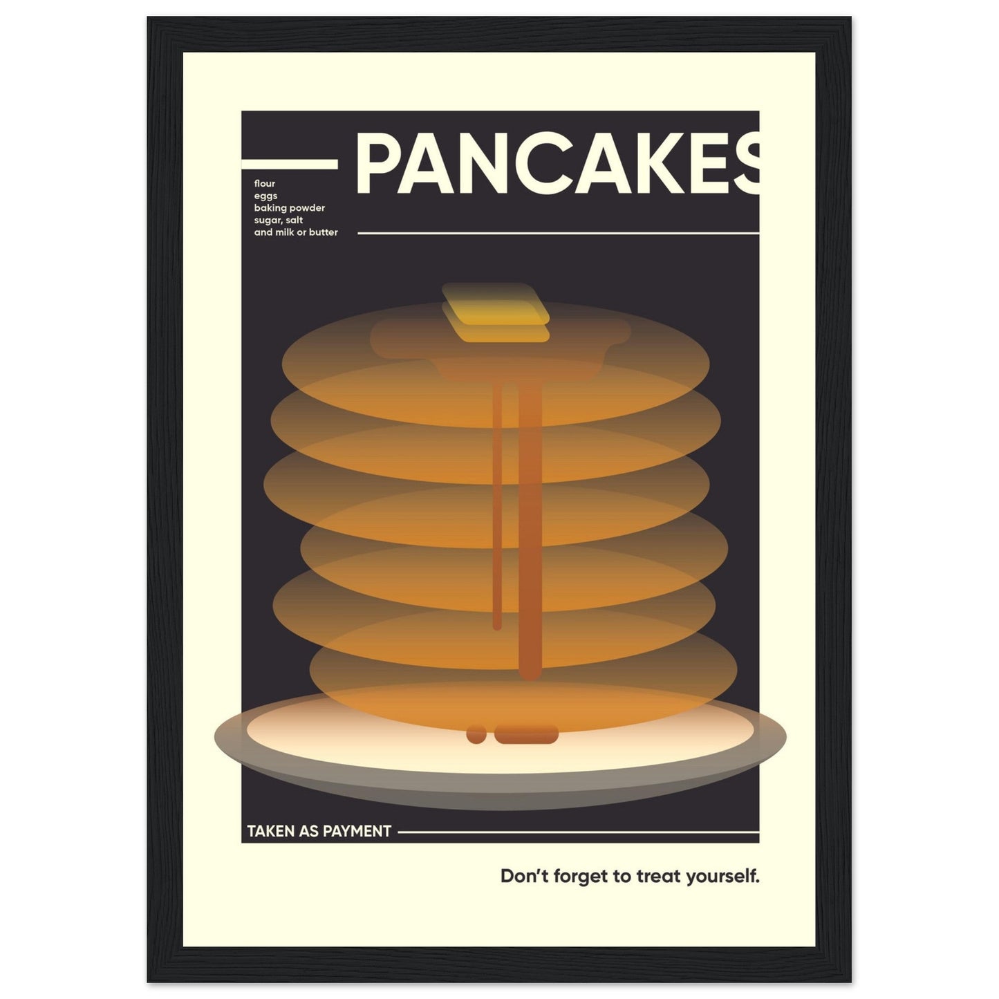 Pancakes - Premium Matte Paper Wooden Framed Poster