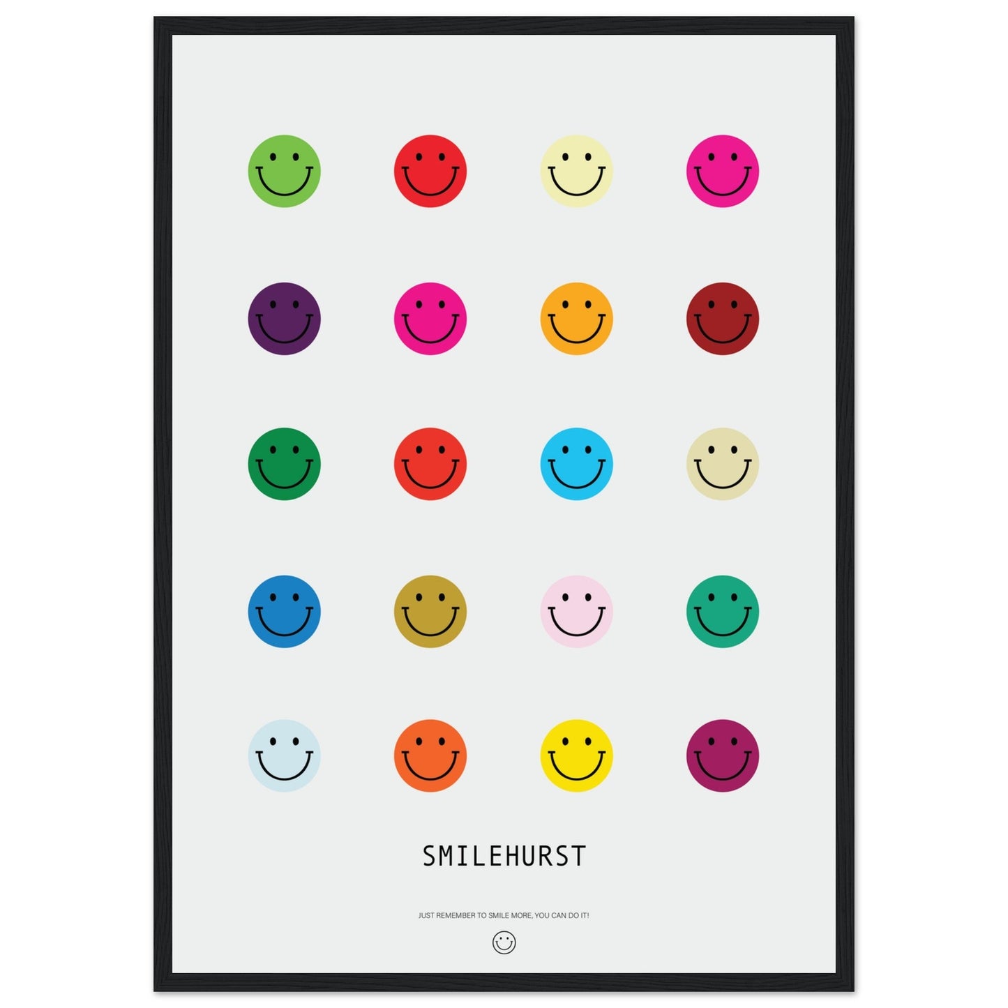 Colours 'Smilehirst' - Premium Matte Paper Wooden Framed Poster