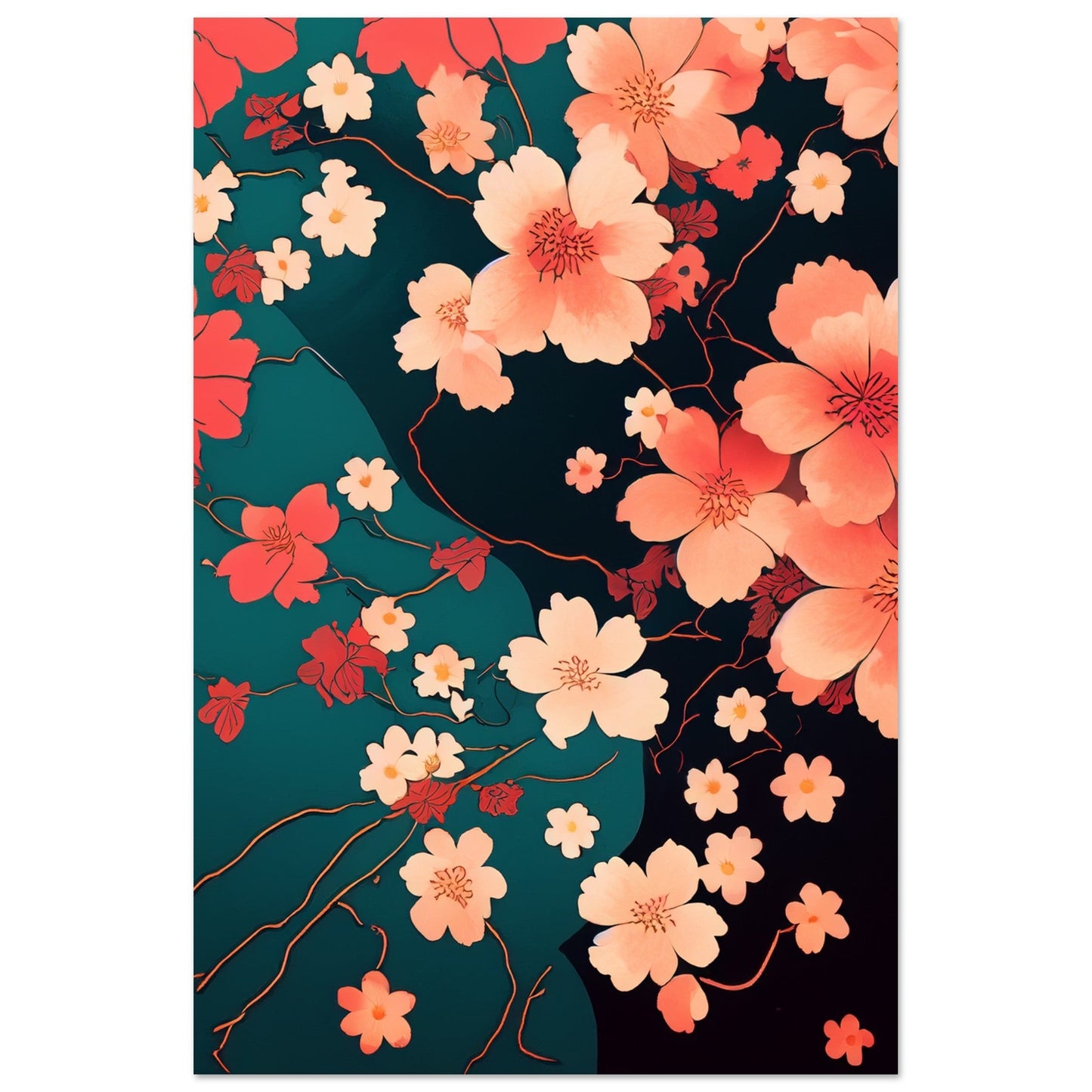 Flowers 'Japanese Garden' - Premium Matte Paper Poster
