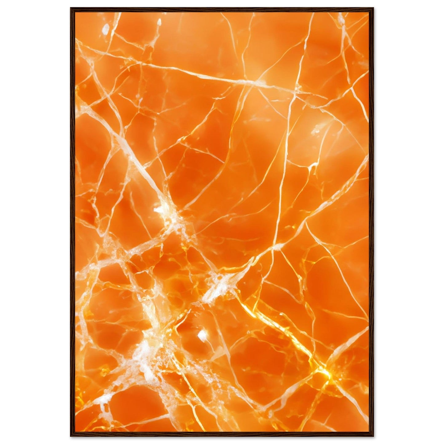 Marble 'Orange' II - Premium Matte Paper Wooden Framed Poster