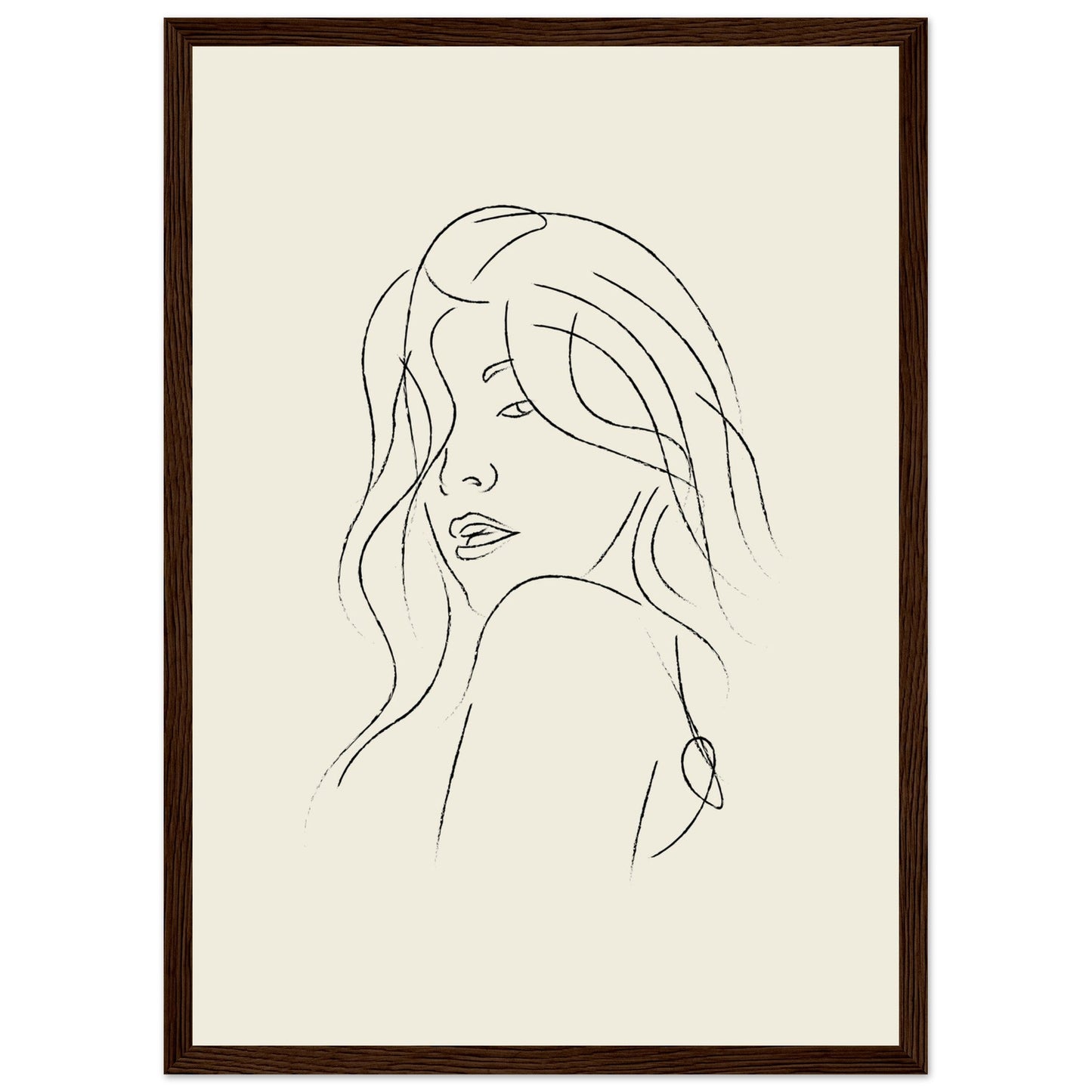 Line Art 'The Pose' - Premium Matte Paper Wooden Framed Poster