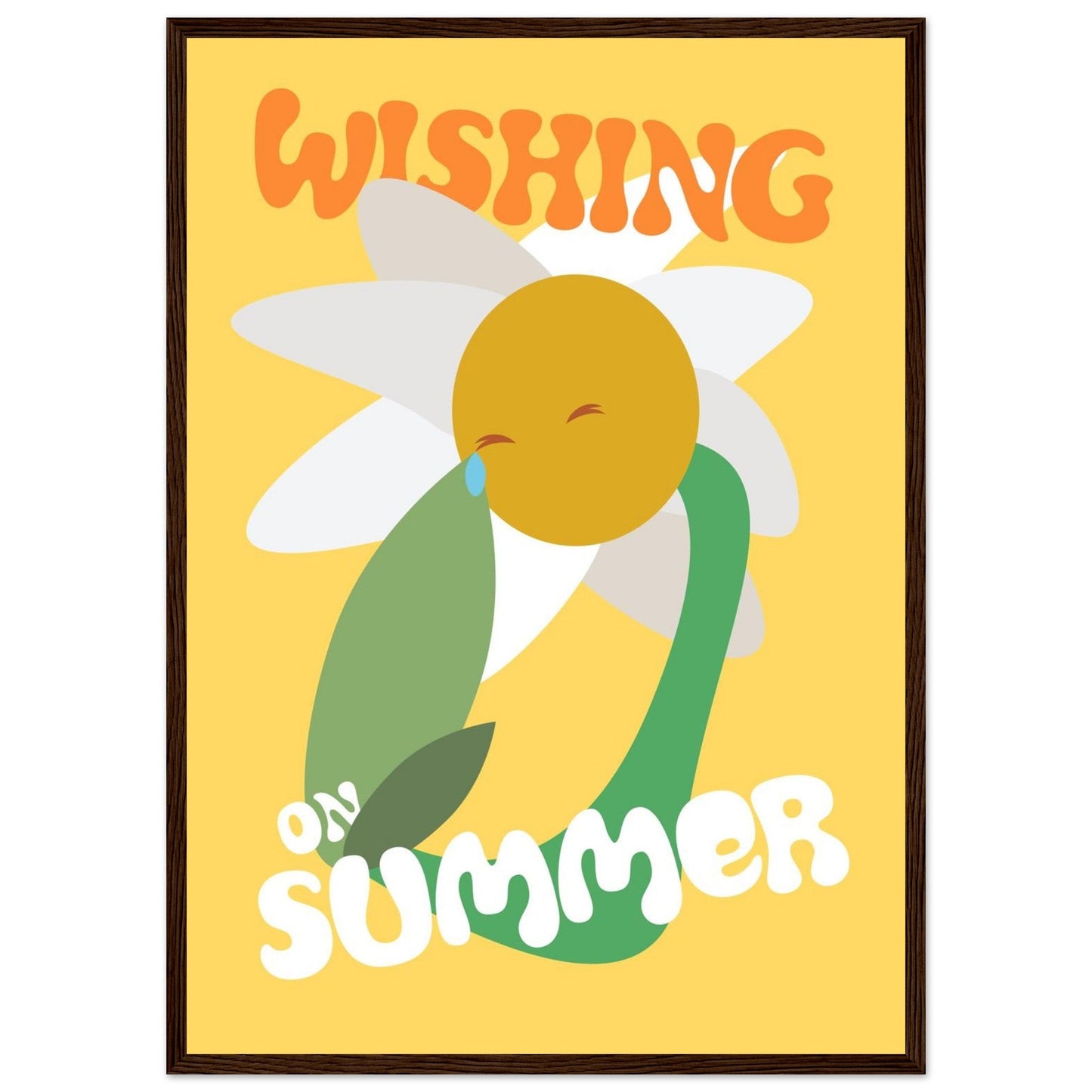 Flowers 'Wishing on Summer' - Premium Matte Paper Wooden Framed Poster