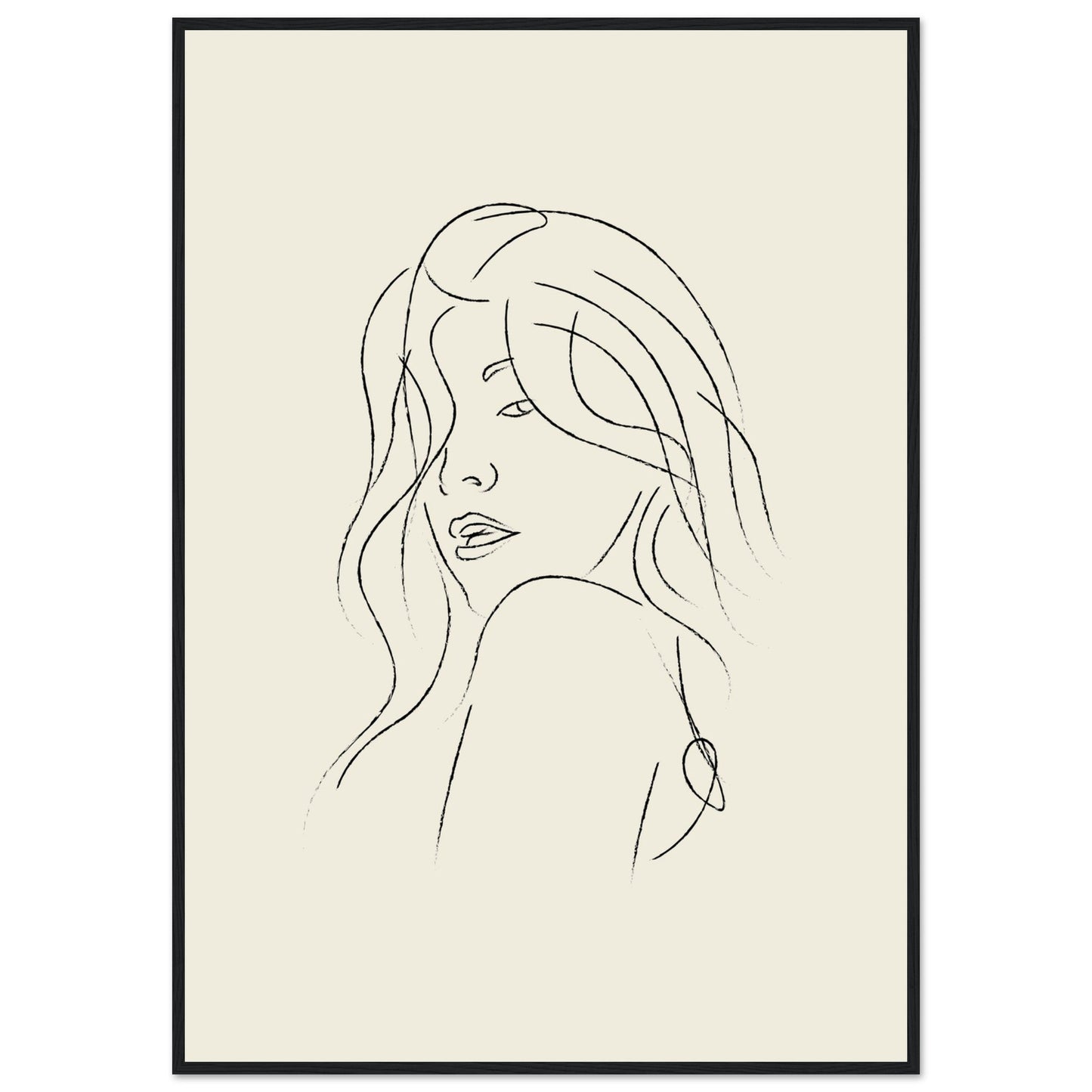 Line Art 'The Pose' - Premium Matte Paper Wooden Framed Poster