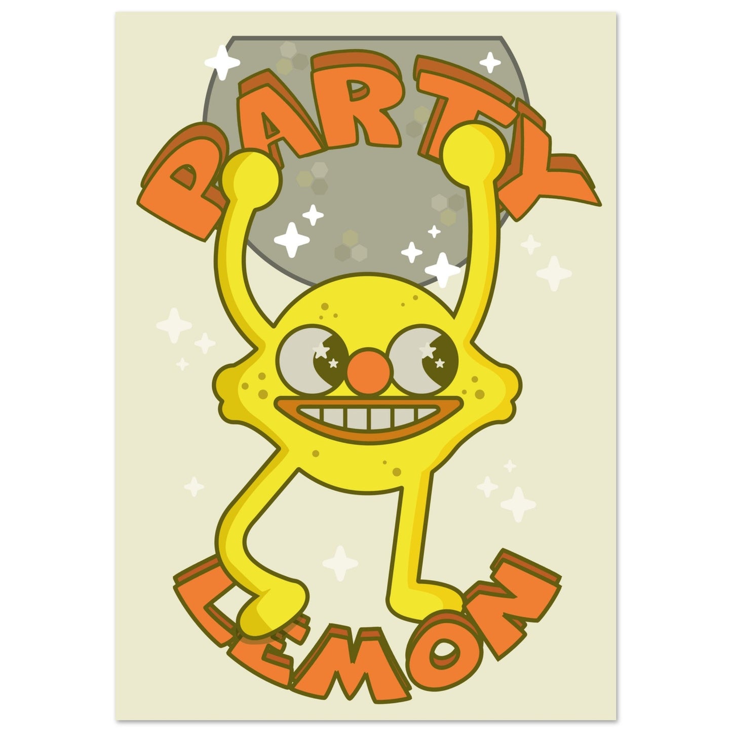 Fruity 'Party Lemon' - Premium Matte Paper Poster