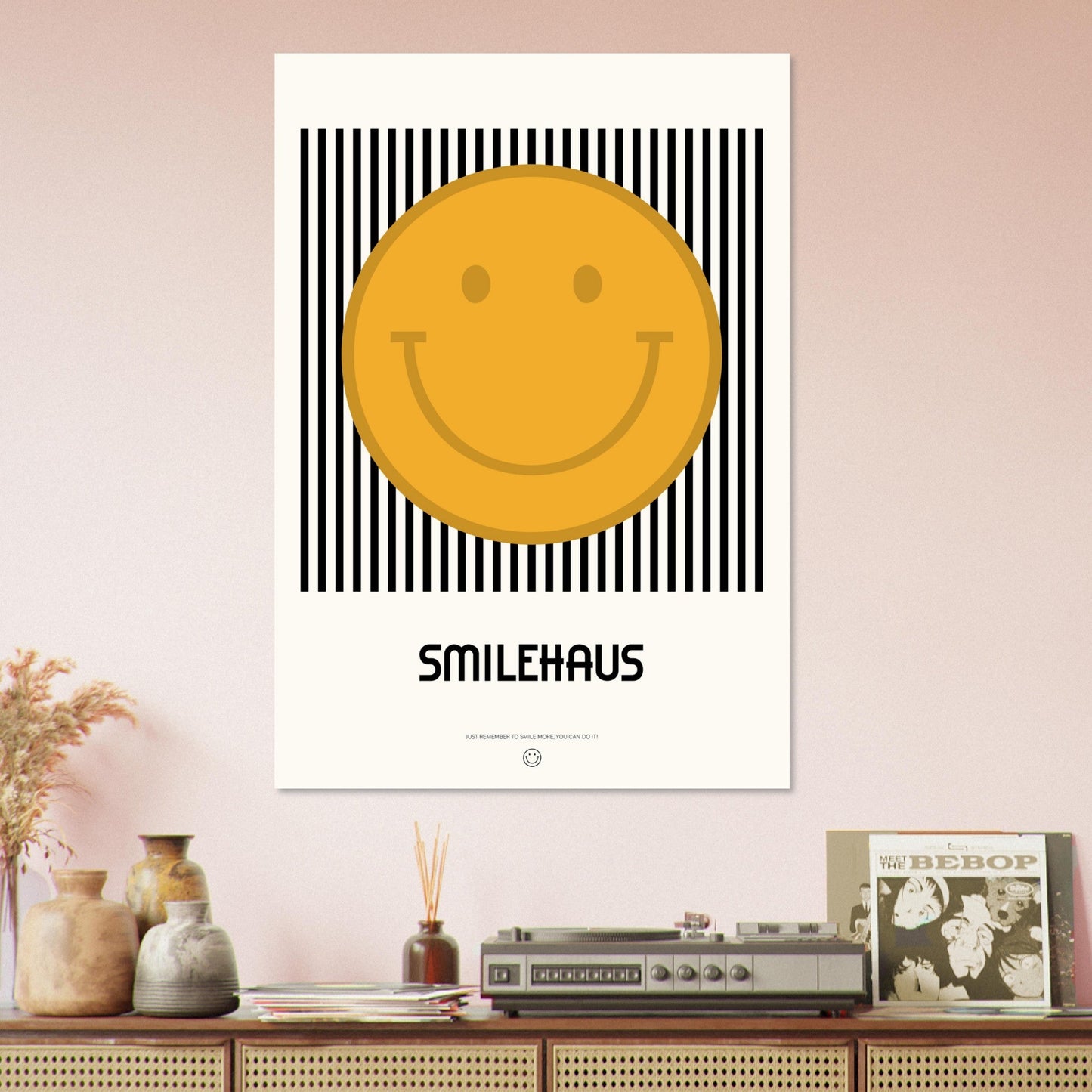 Yellow & Black 'Smilehaus' - Premium Matte Paper Poster