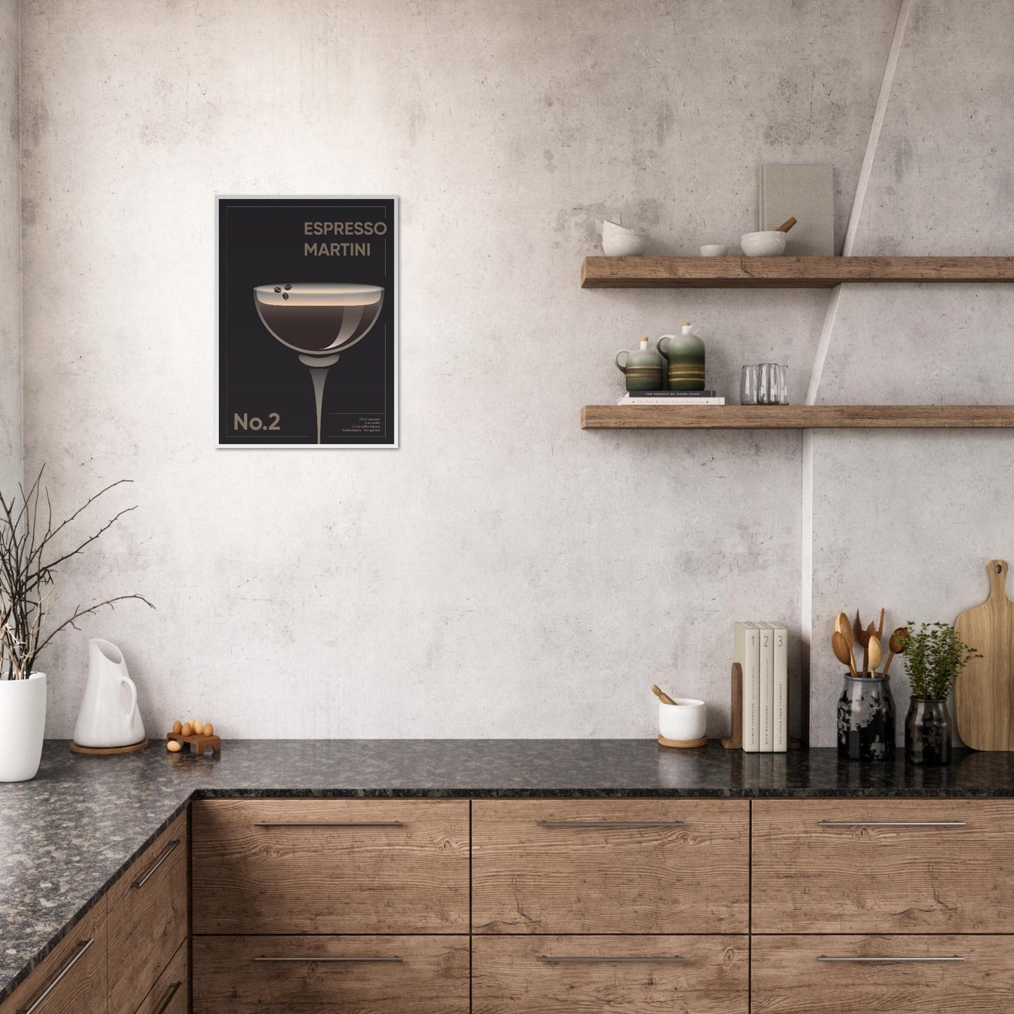Cocktail 'Espresso Martini' - Premium Matte Paper Wooden Framed Poster