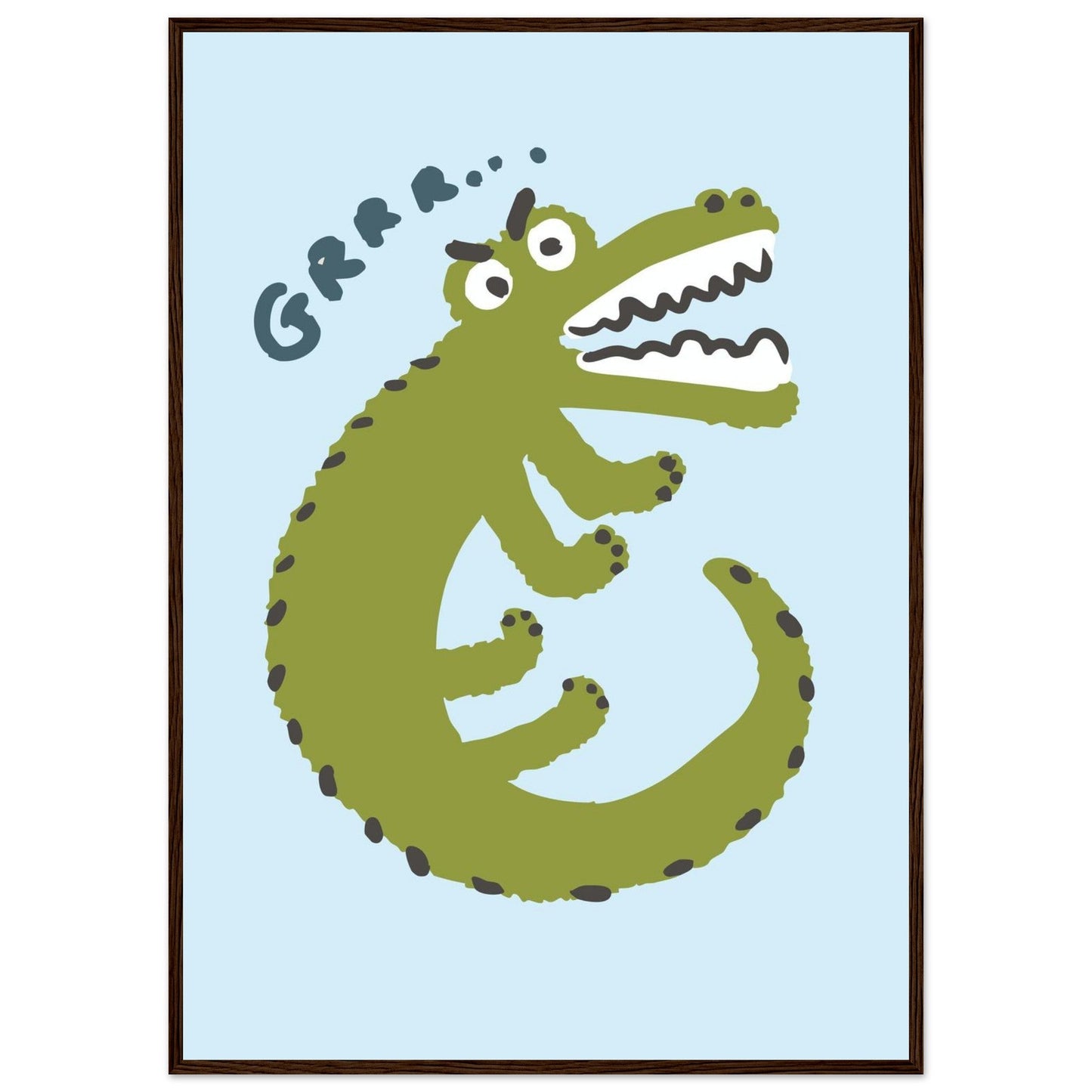 Animals 'Grrr...(Bad Day Croc)' - Premium Matte Paper Wooden Framed Poster