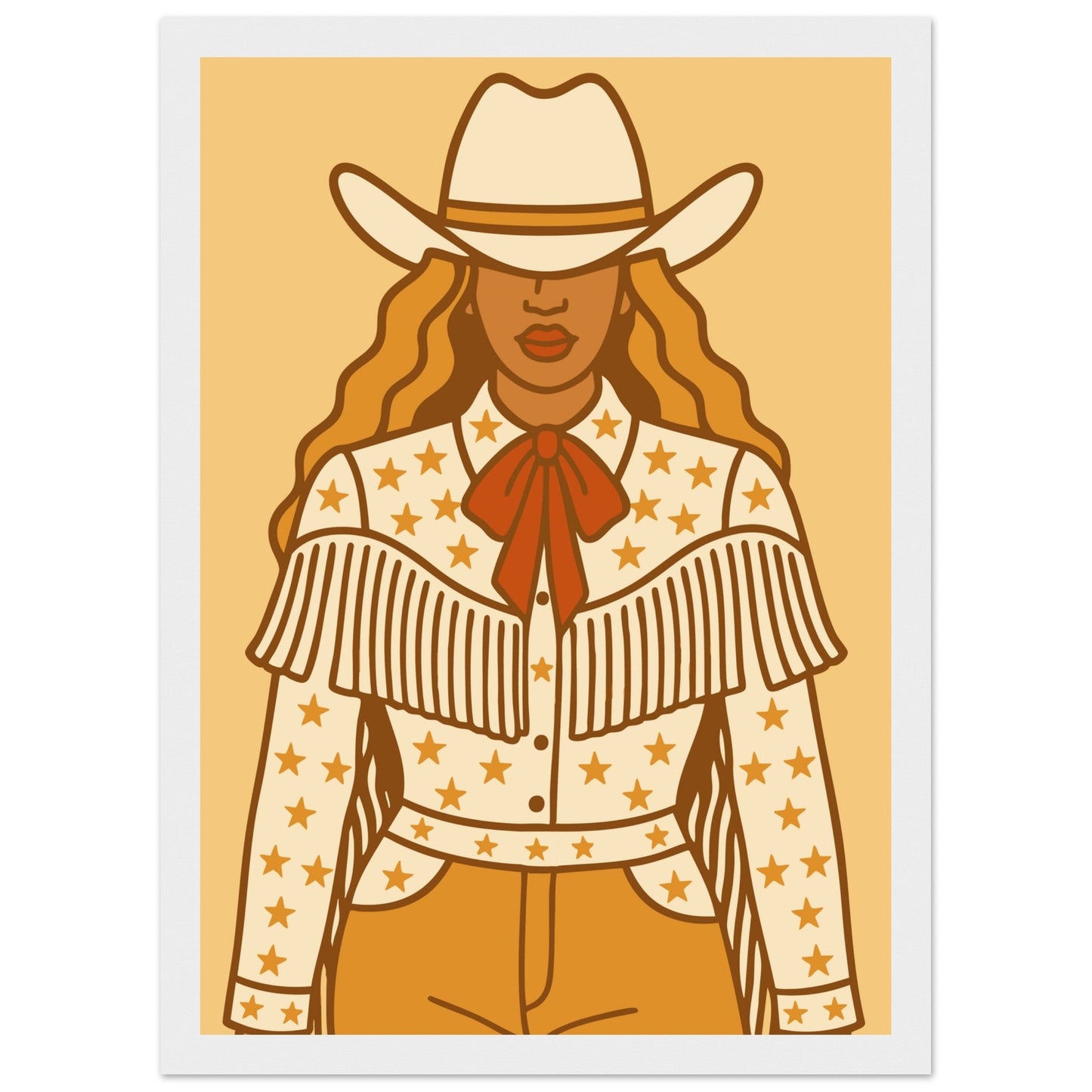Cowboy 'B' - Premium Matte Paper Wooden Framed Poster