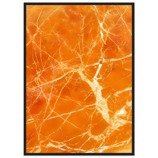 Marble 'Orange'  - Premium Matte Paper Wooden Framed Poster