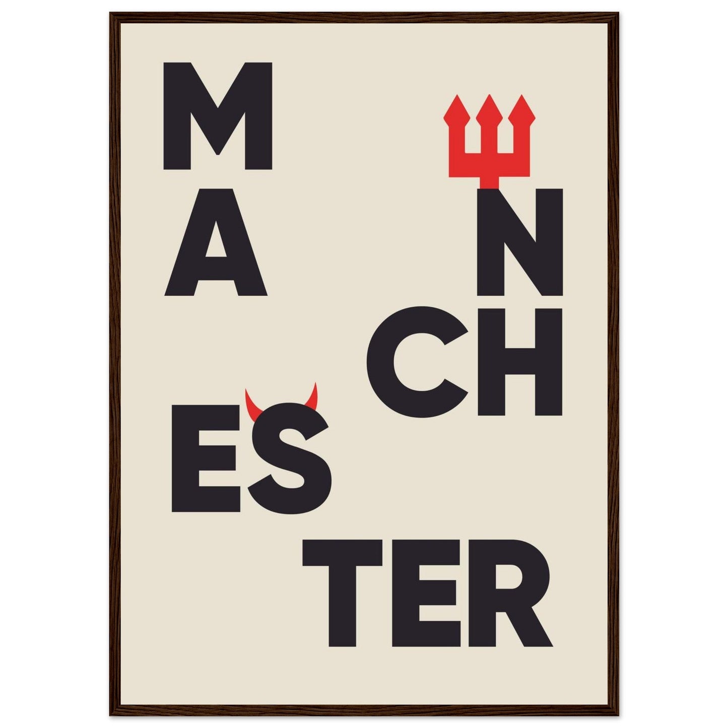 Cities/ Places 'Manchester' - Premium Matte Paper Wooden Framed Poster