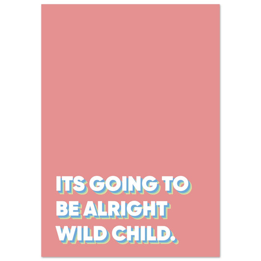Sign 'Wild Child' - Premium Matte Paper Poster