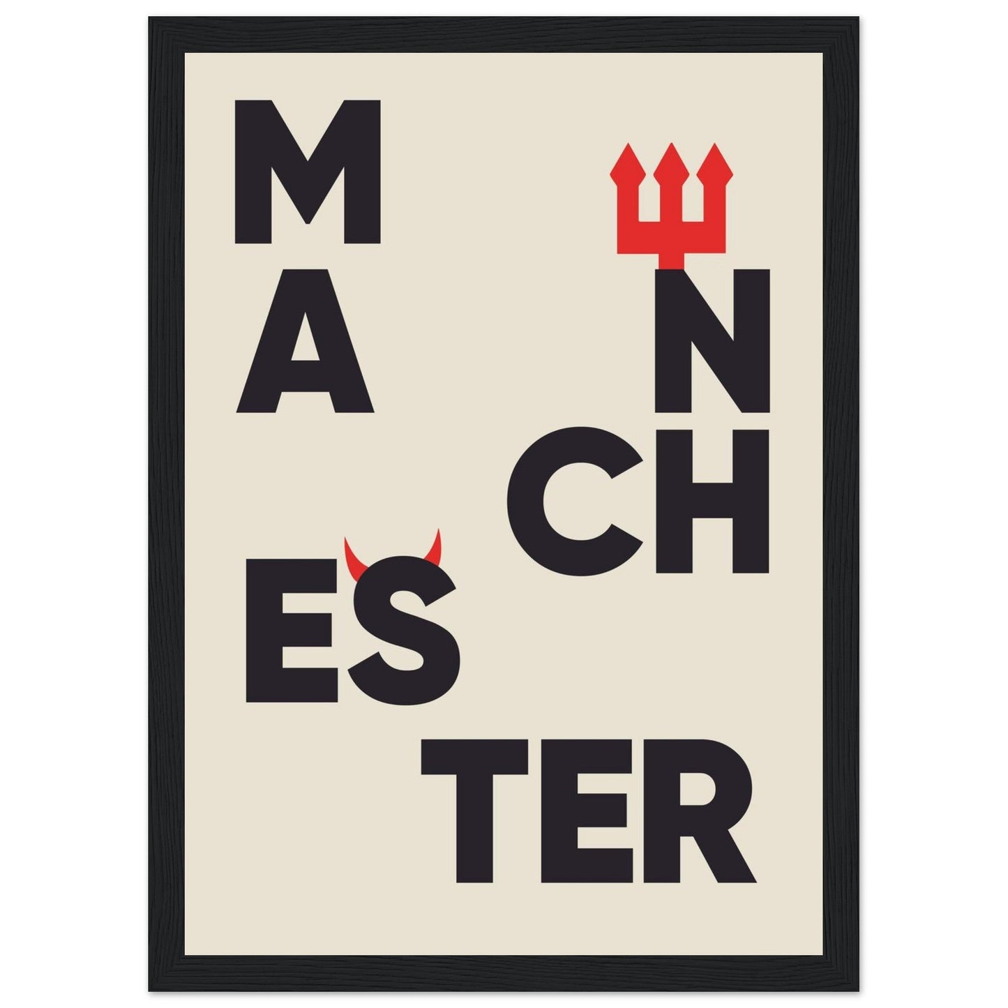 Cities/ Places 'Manchester' - Premium Matte Paper Wooden Framed Poster