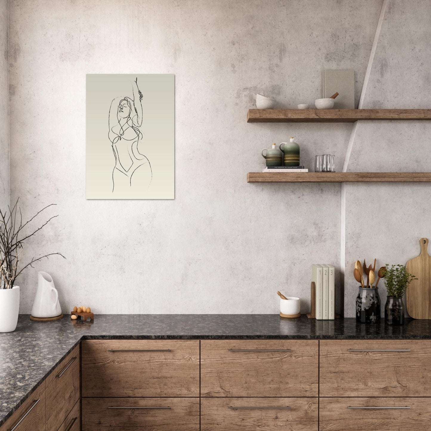 Line Art 'Beach Ready' - Premium Matte Paper Poster