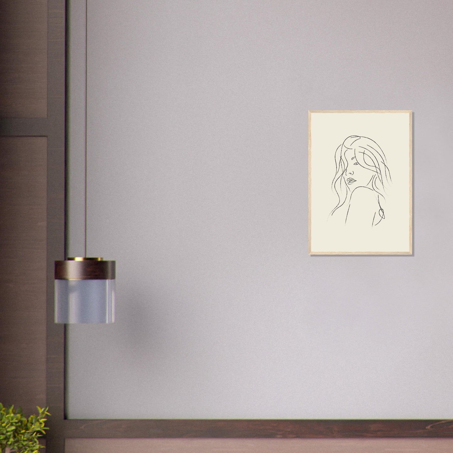 Line Art 'The Pose' - Premium Matte Paper Wooden Framed Poster