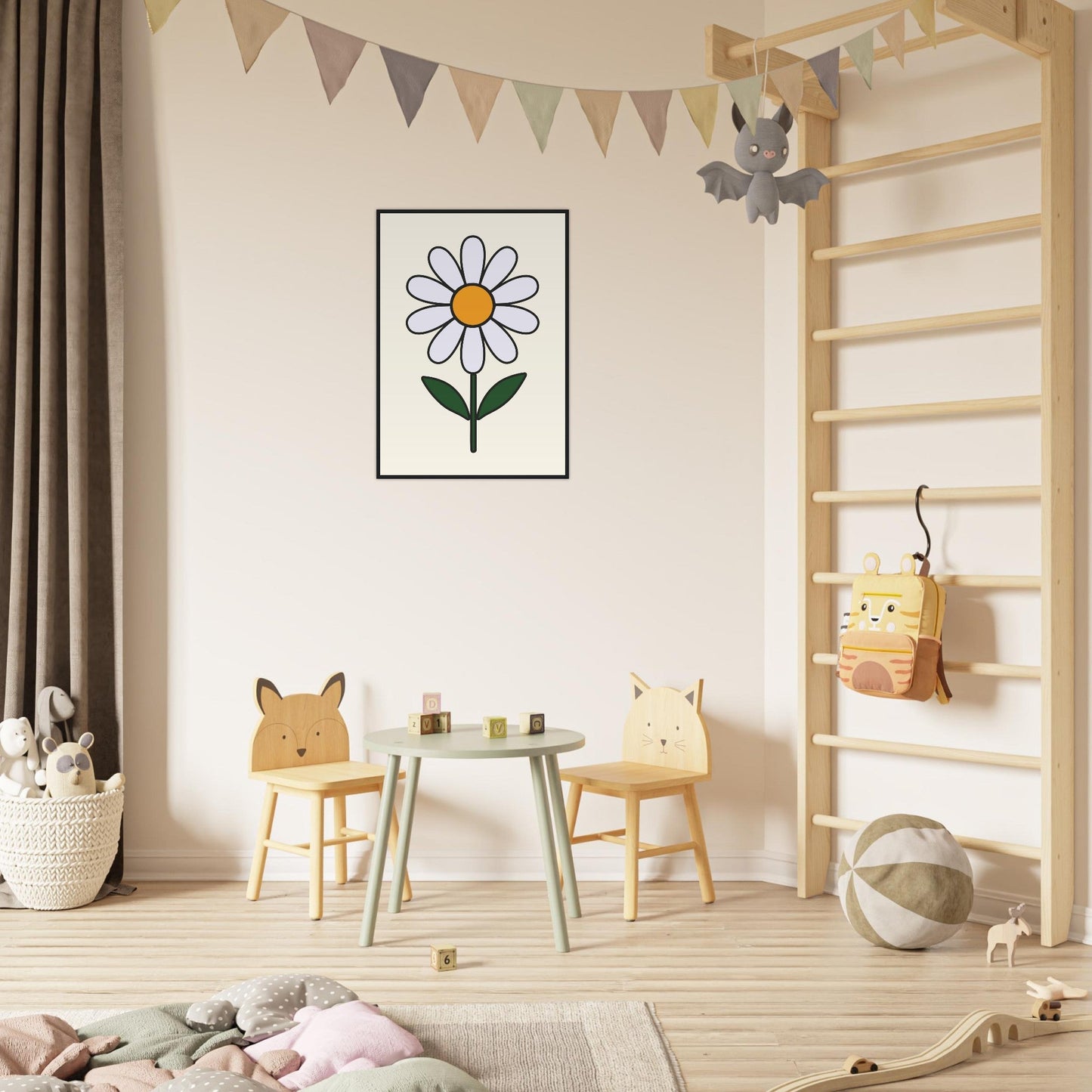Daisy Flower  - Premium Matte Paper Wooden Framed Poster