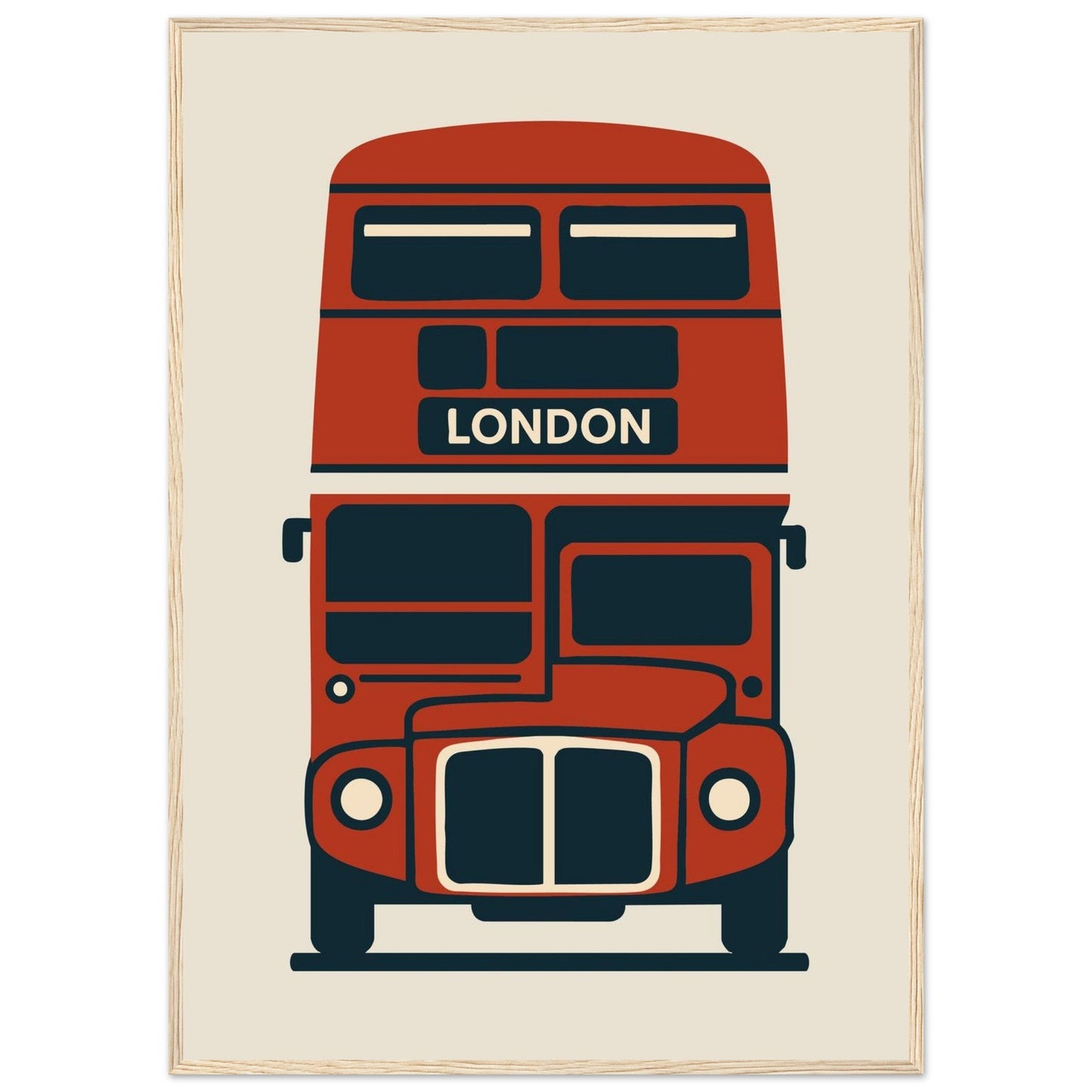 Cities/ Places 'Bus' - Premium Matte Paper Wooden Framed Poster