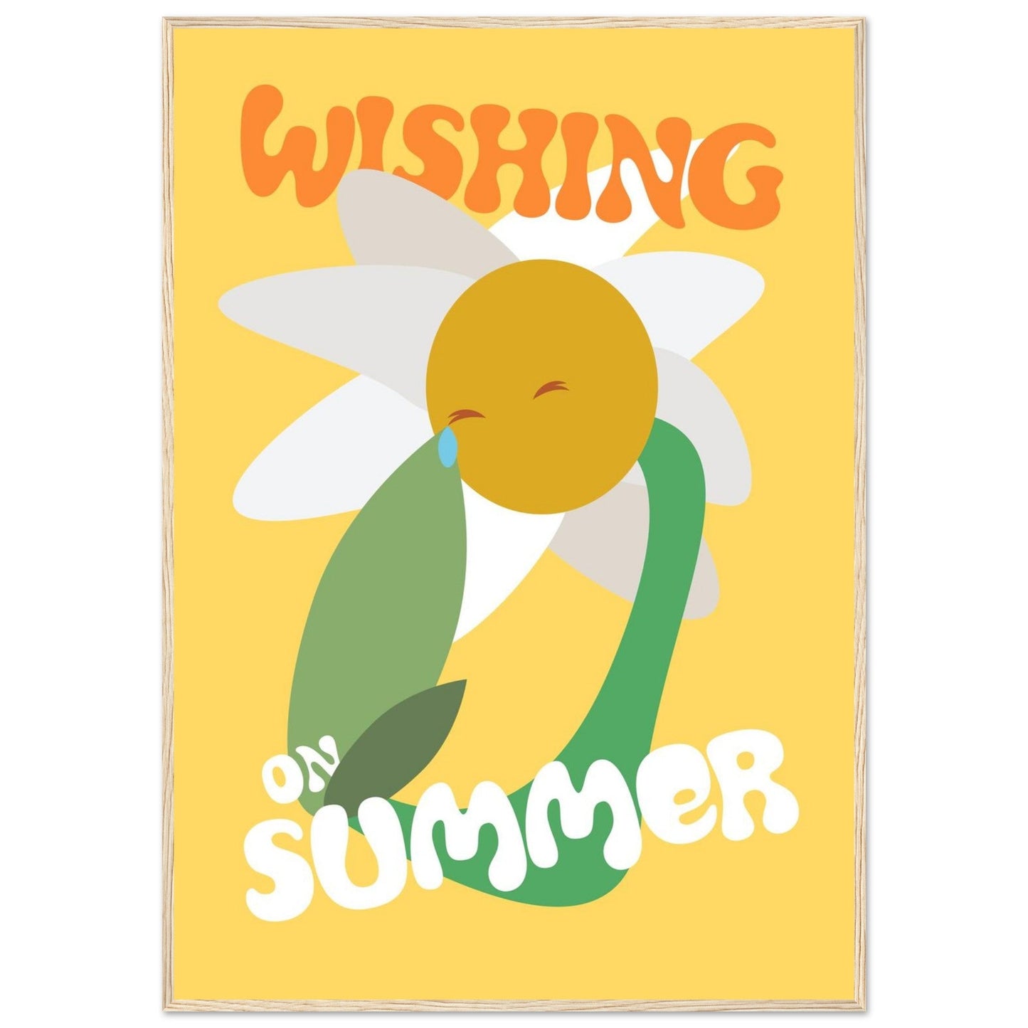 Flowers 'Wishing on Summer' - Premium Matte Paper Wooden Framed Poster