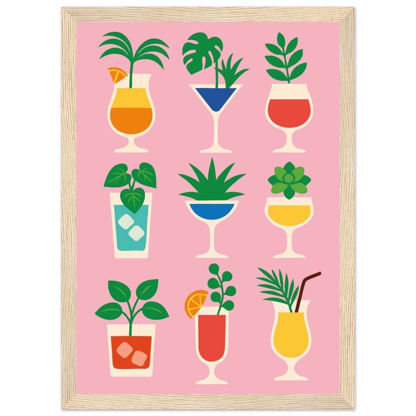 Cocktail Jungle   - Premium Matte Paper Wooden Framed Poster