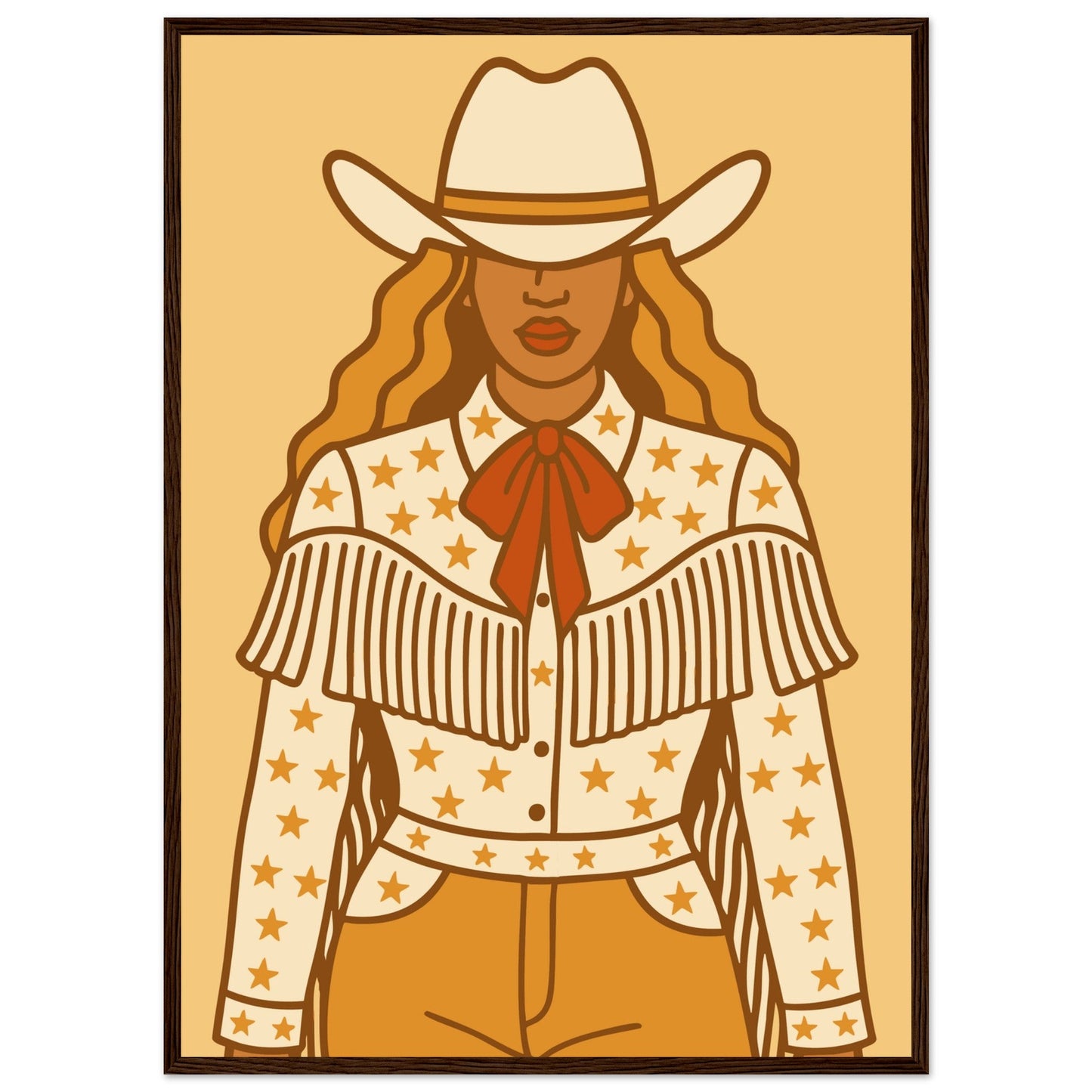 Cowboy 'B' - Premium Matte Paper Wooden Framed Poster