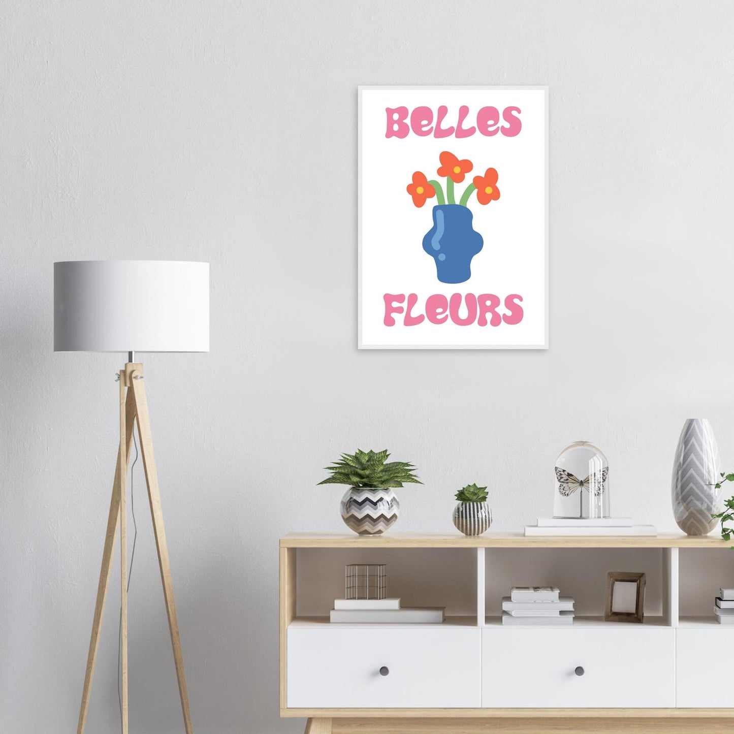 Flowers 'Belles Fleurs' - Premium Matte Paper Wooden Framed Poster