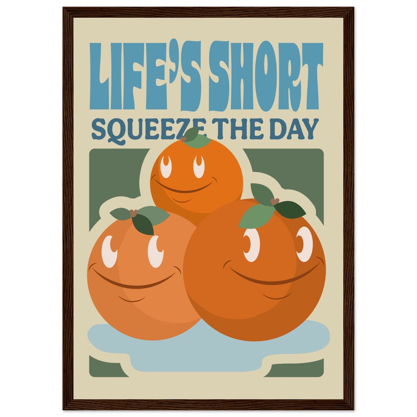 Fruity 'Squeeze The Day' - Premium Matte Paper Wooden Framed Poster