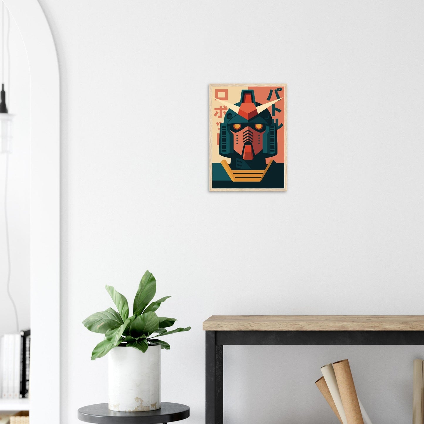 Robot Battle   - Premium Matte Paper Wooden Framed Poster