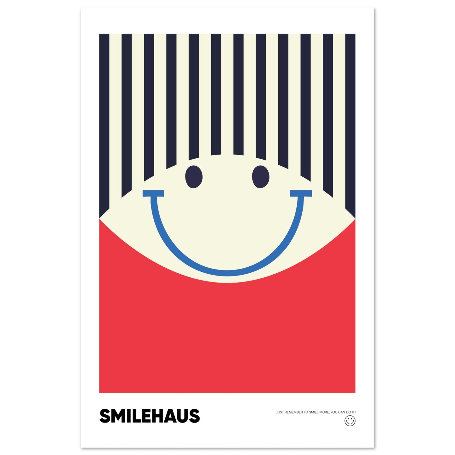 Red & Blue 'Smilehaus' - Premium Matte Paper Poster