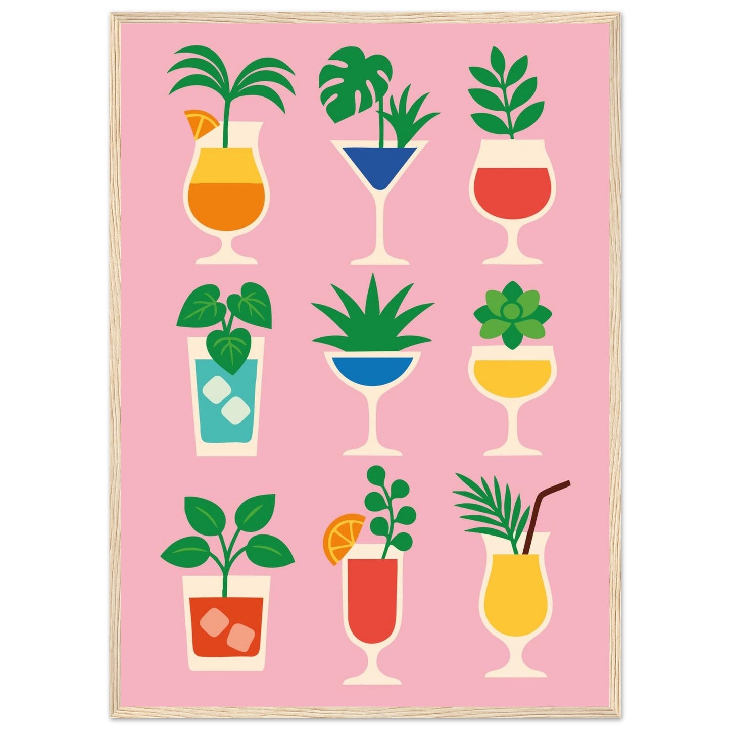 Cocktail Jungle   - Premium Matte Paper Wooden Framed Poster