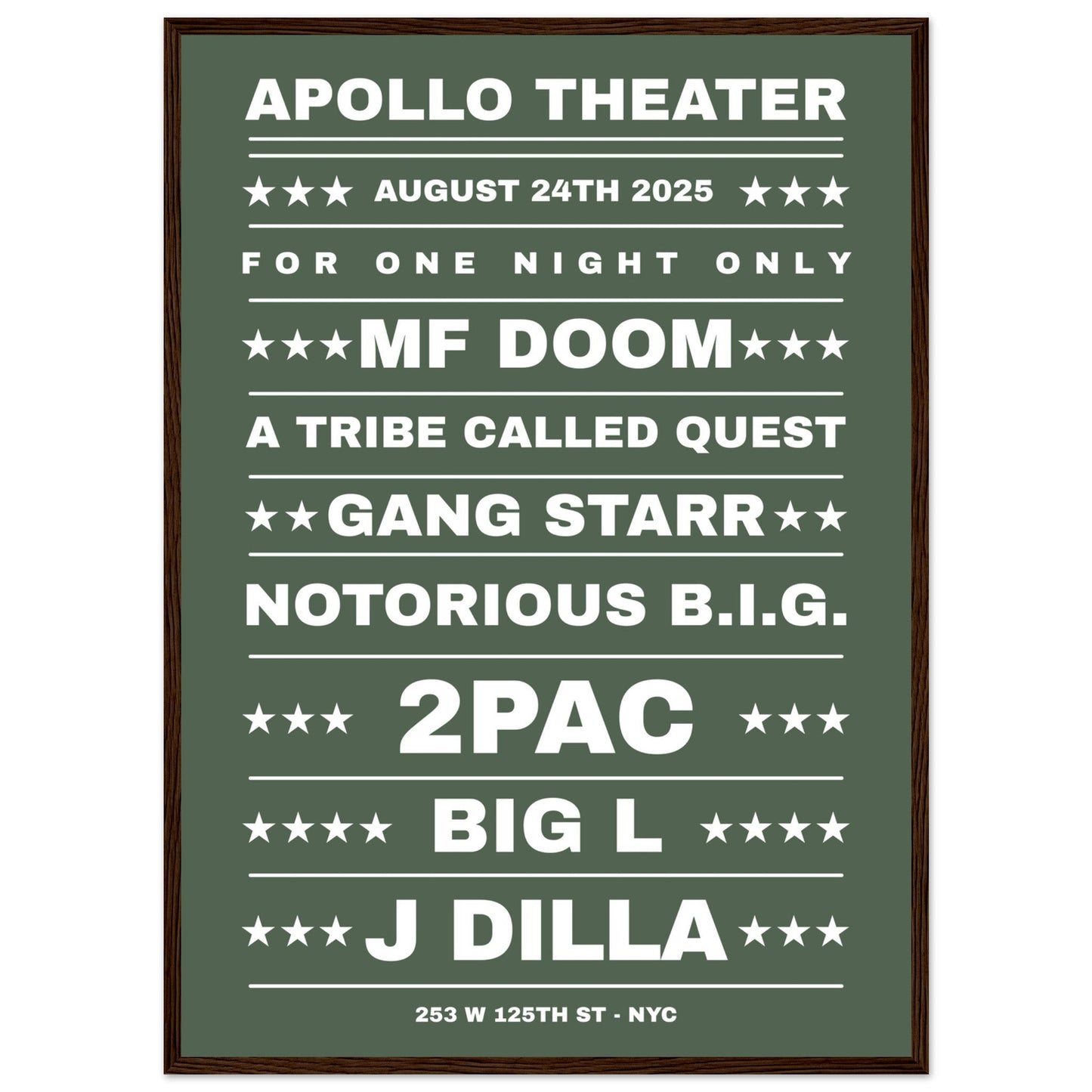 Sign 'Dream Hip Hop Gig' - Premium Matte Paper Wooden Framed Poster