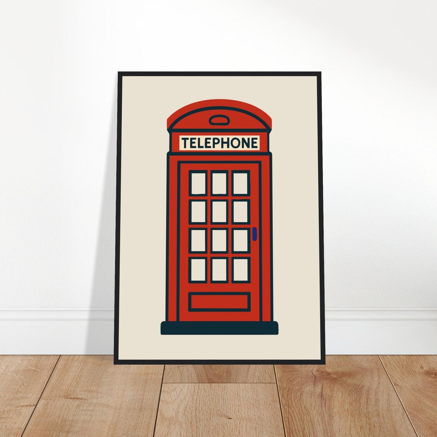 Cities/ Places 'Phone Box' - Premium Matte Paper Wooden Framed Poster