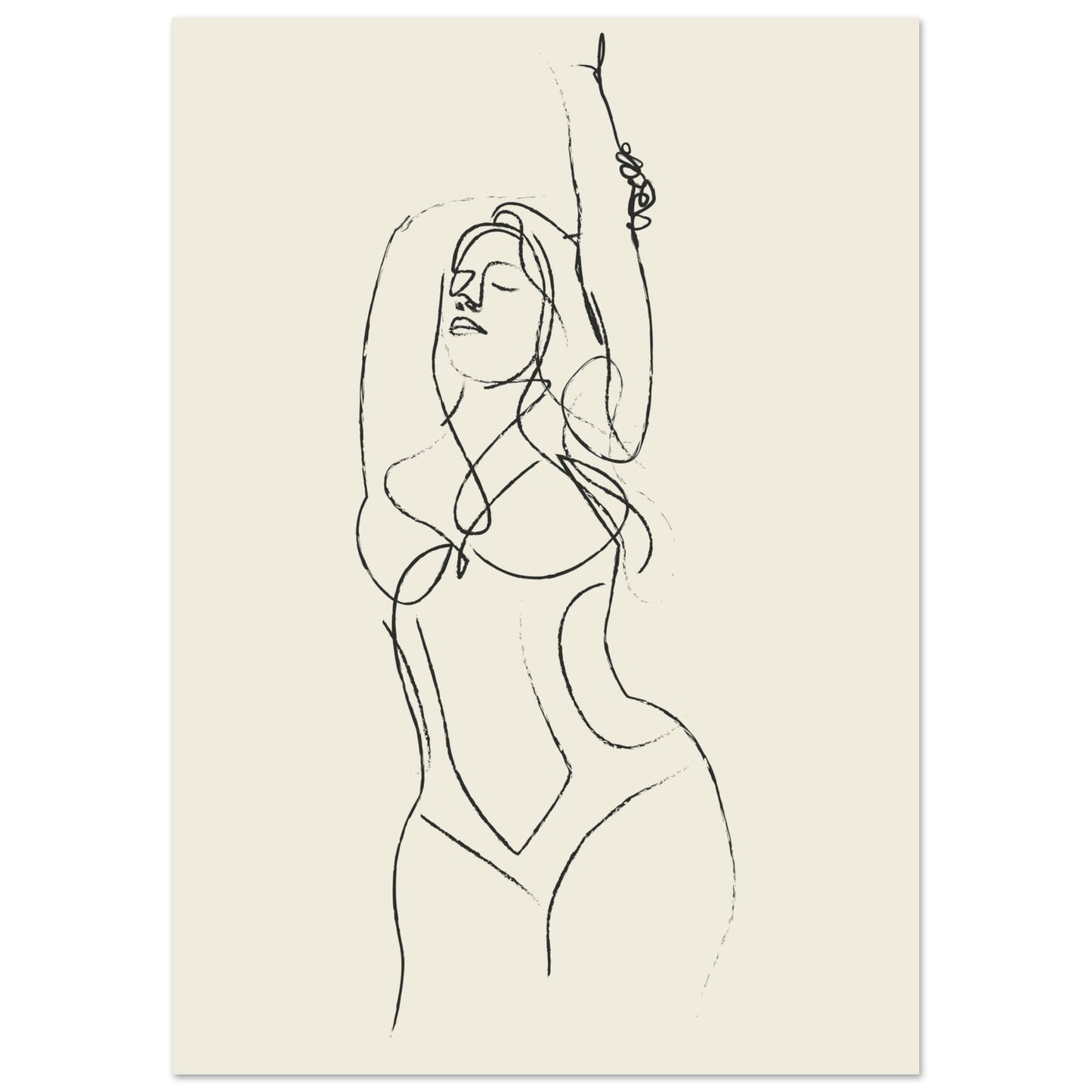 Line Art 'Beach Ready' - Premium Matte Paper Poster
