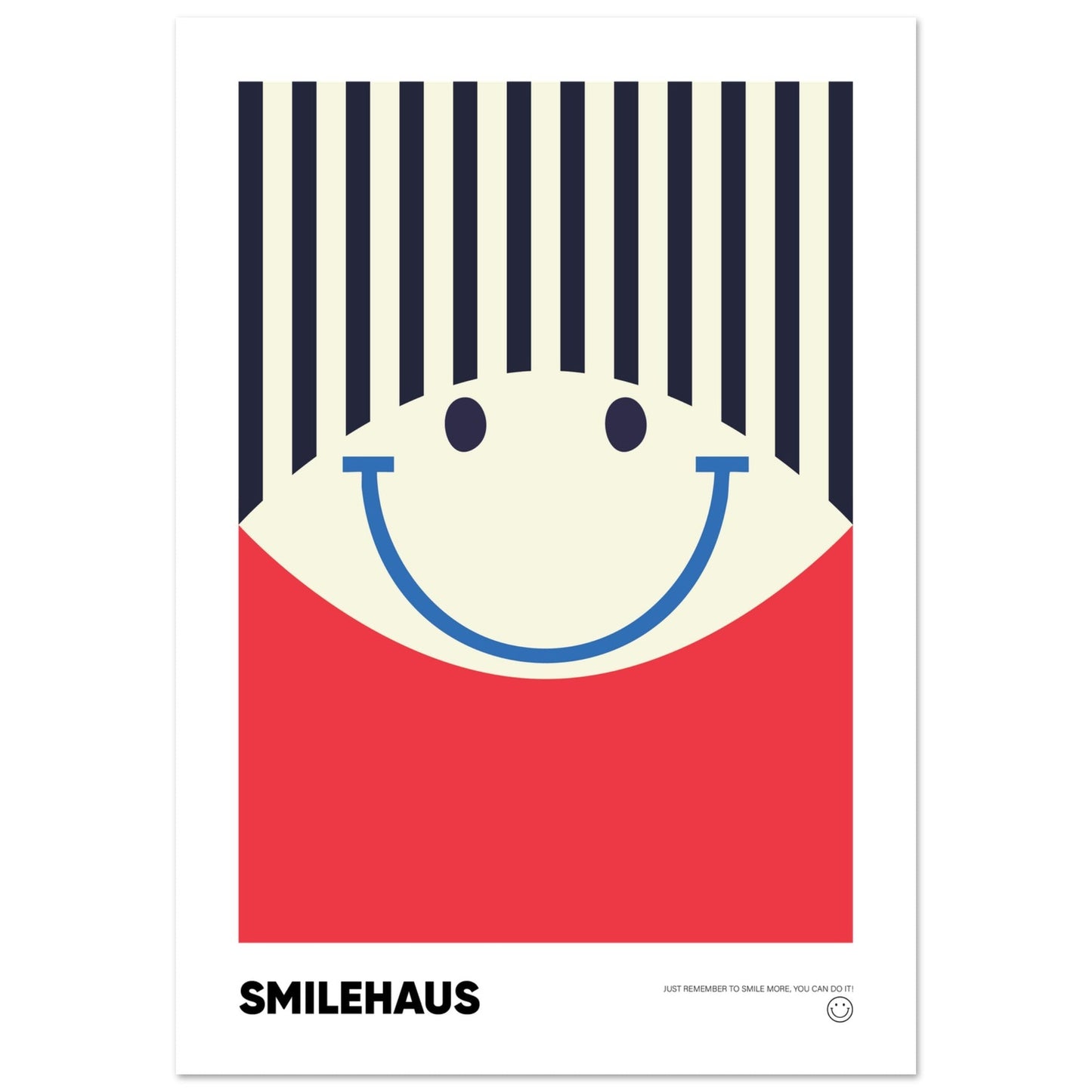 Red & Blue 'Smilehaus' - Premium Matte Paper Poster