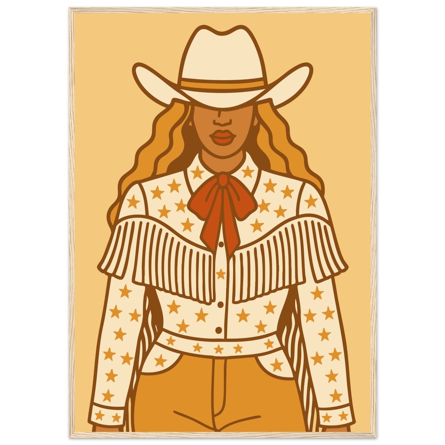 Cowboy 'B' - Premium Matte Paper Wooden Framed Poster
