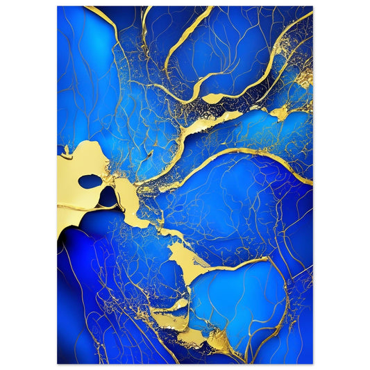 Marble 'Blue & Gold' II - Premium Matte Paper Poster