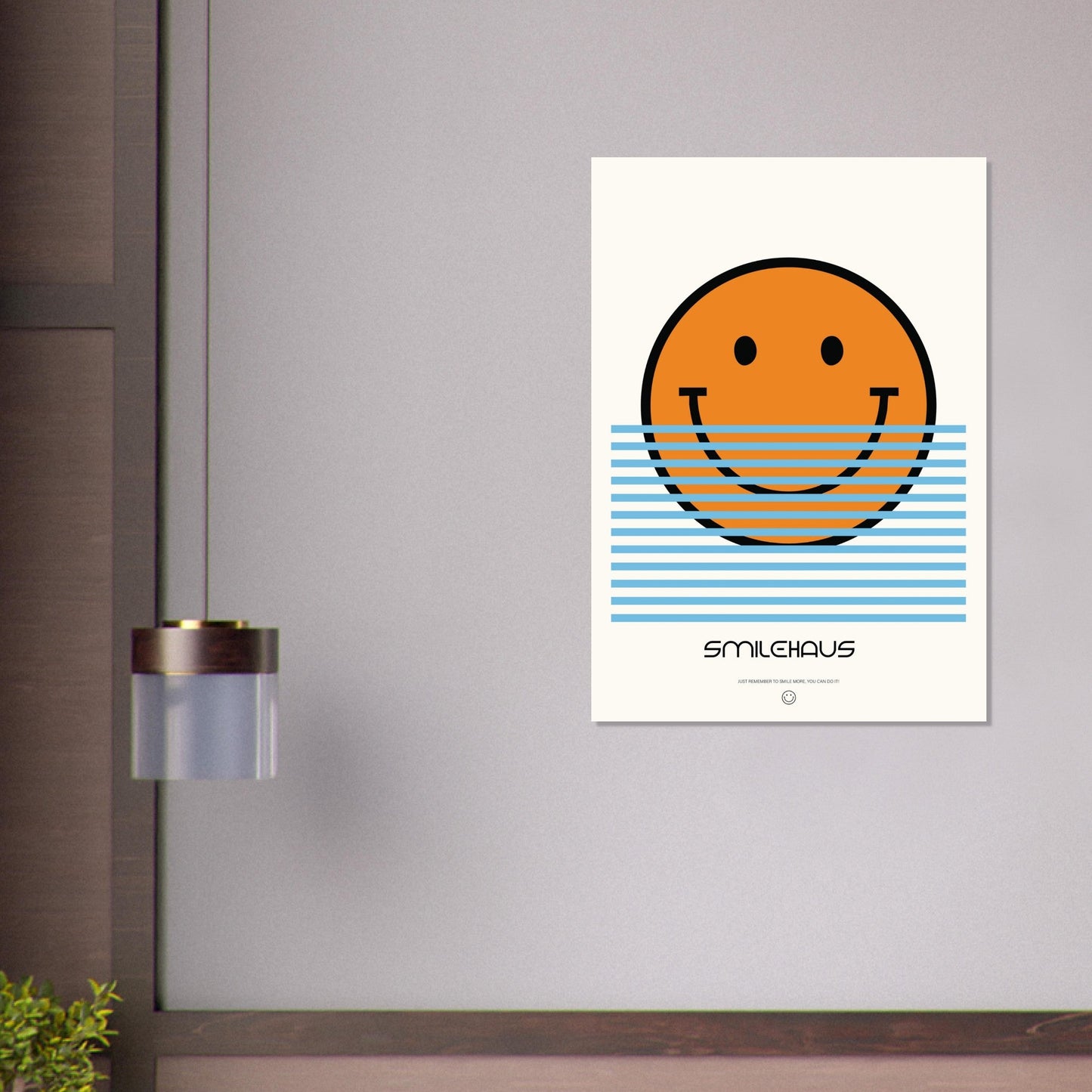 Orange & Blue 'Smilehaus' - Premium Matte Paper Poster
