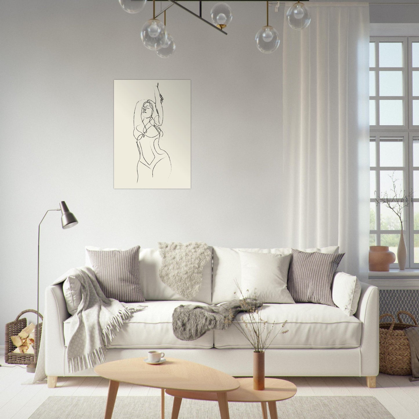 Line Art 'Beach Ready' - Premium Matte Paper Poster