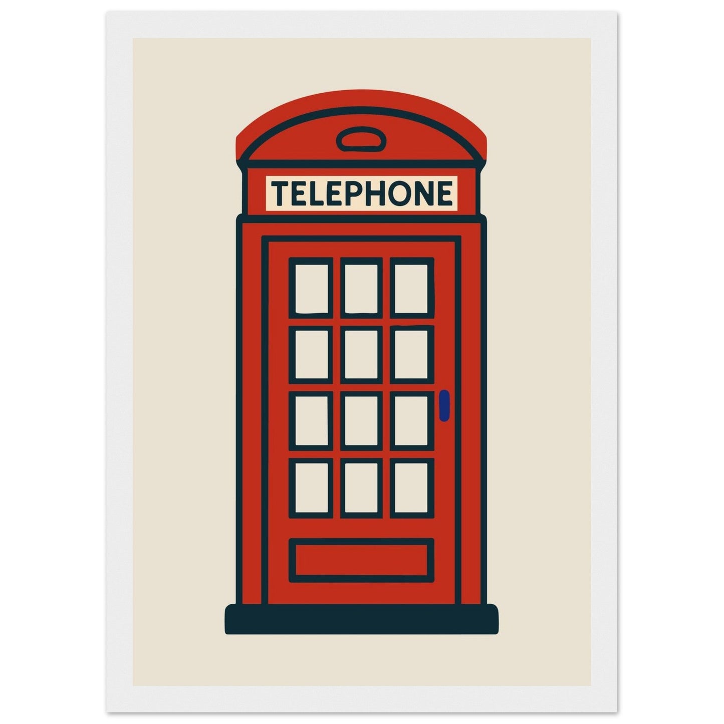 Cities/ Places 'Phone Box' - Premium Matte Paper Wooden Framed Poster