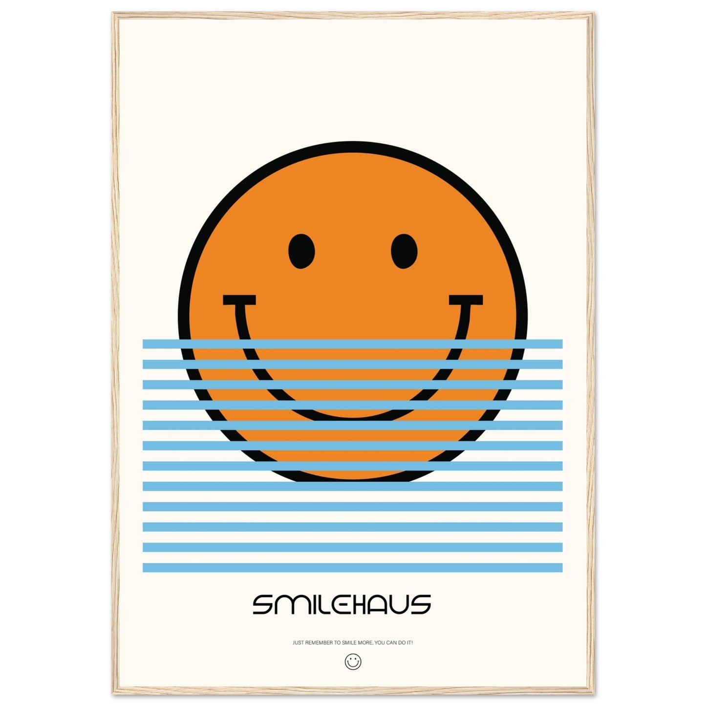 Orange & Blue 'Smilehaus' - Premium Matte Paper Wooden Framed Poster