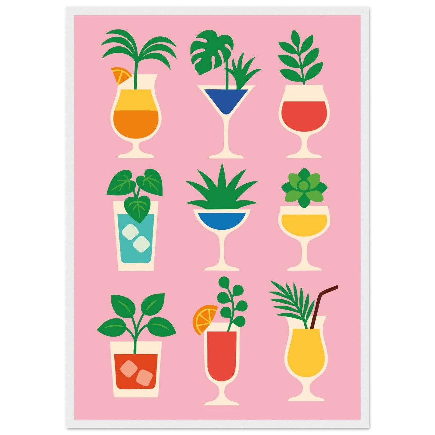 Cocktail Jungle   - Premium Matte Paper Wooden Framed Poster
