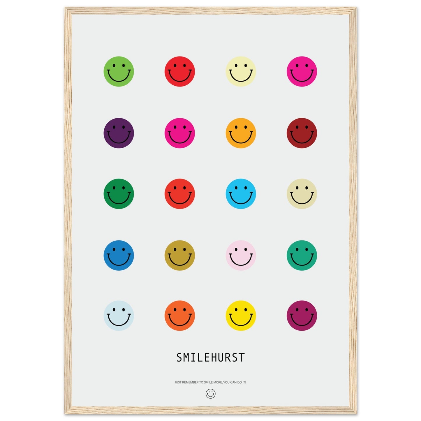 Colours 'Smilehirst' - Premium Matte Paper Wooden Framed Poster