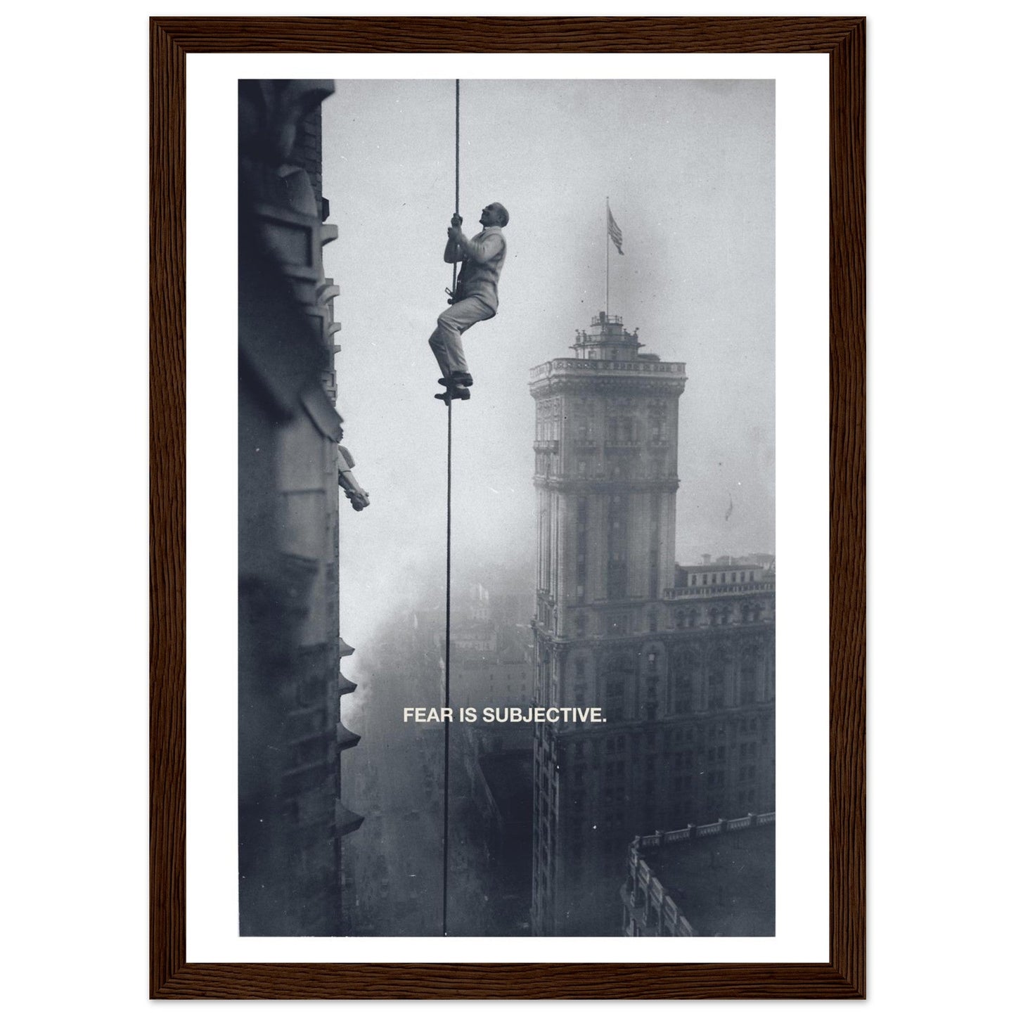 Ed Dickinson 'Fear is Subjective' - Premium Matte Paper Wooden Framed Poster