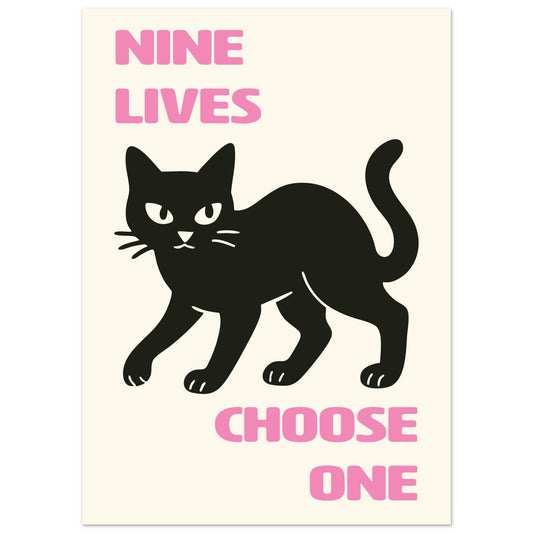 Animals 'Nine Lives' - Premium Matte Paper Poster