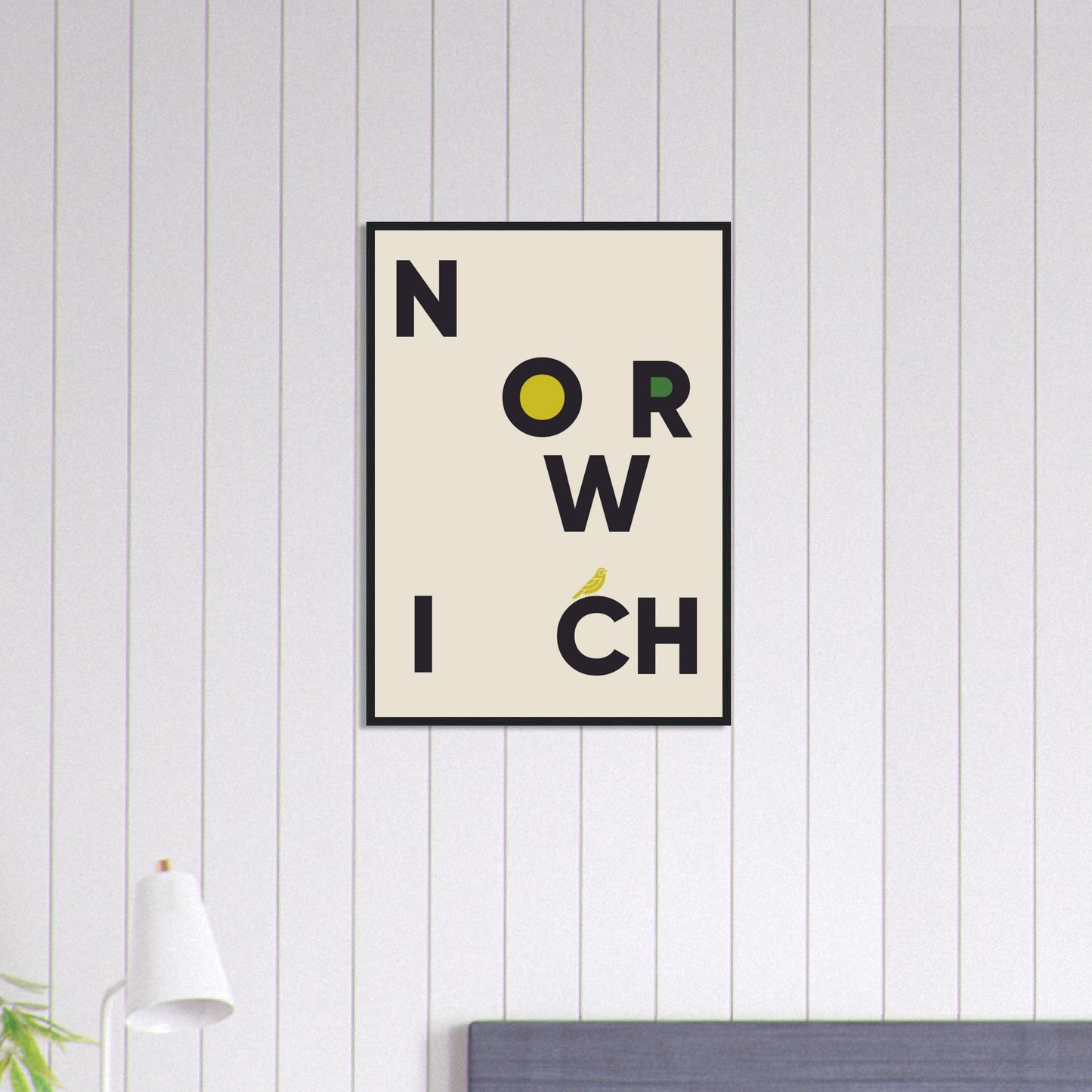 Cities/ Places 'Norwich' - Premium Matte Paper Wooden Framed Poster