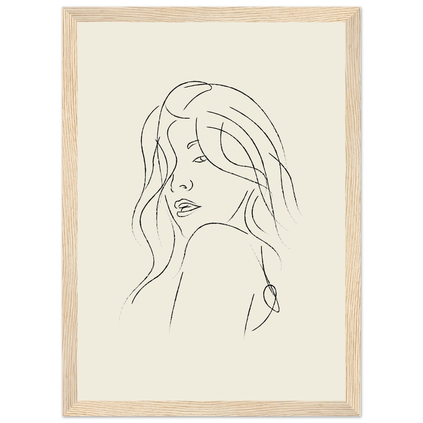 Line Art 'The Pose' - Premium Matte Paper Wooden Framed Poster