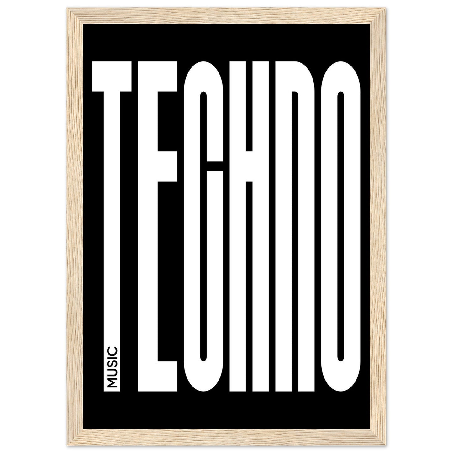 Music TECHNO - Premium Matte Paper Wooden Framed Poster